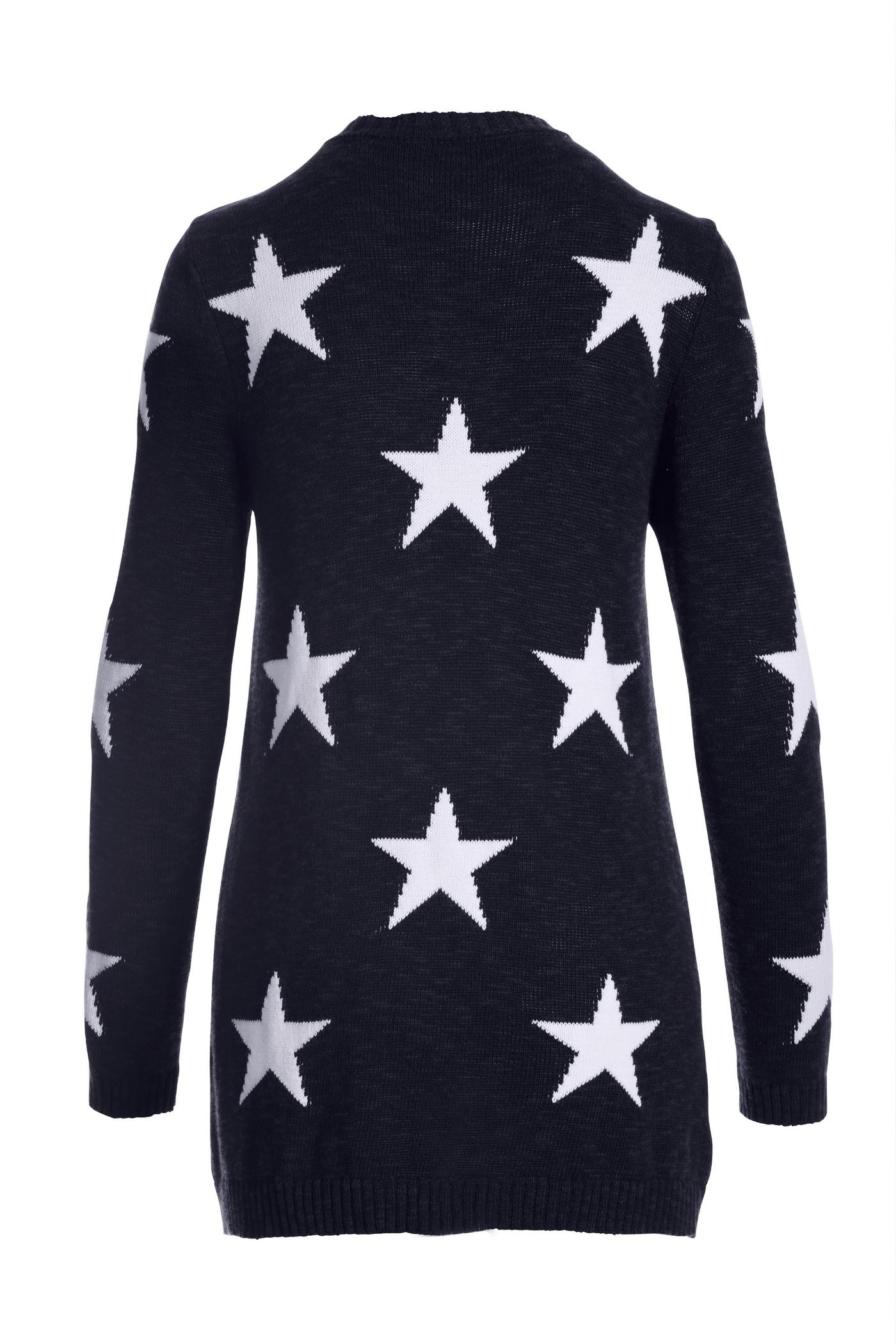 New POL top lightweight Cardigan with star print