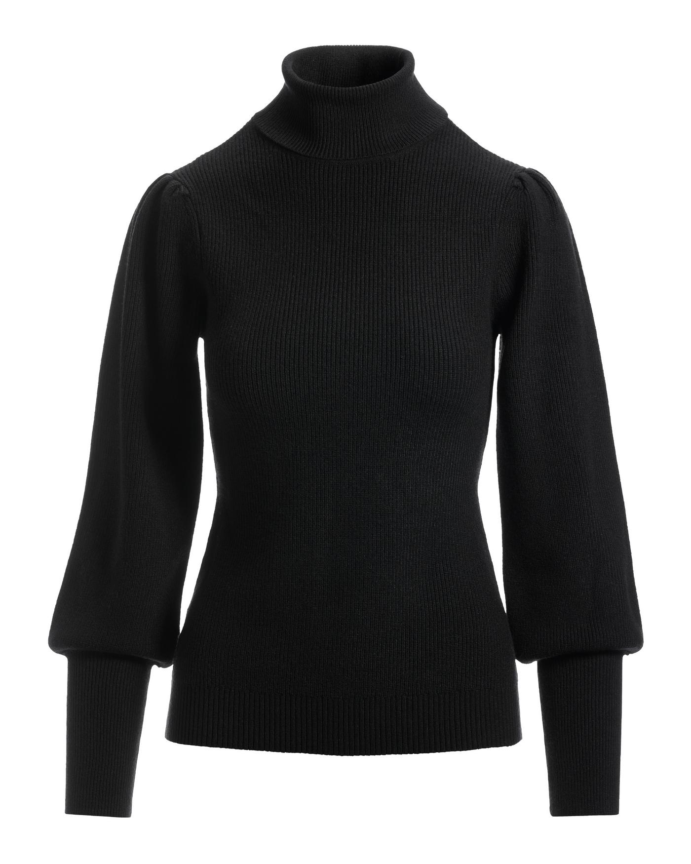 Puff Sleeve Turtleneck Sweater Black Boston Proper