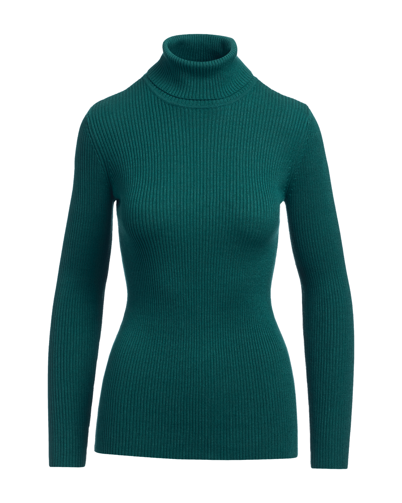 Ribbed Turtleneck Sweater Evergreen