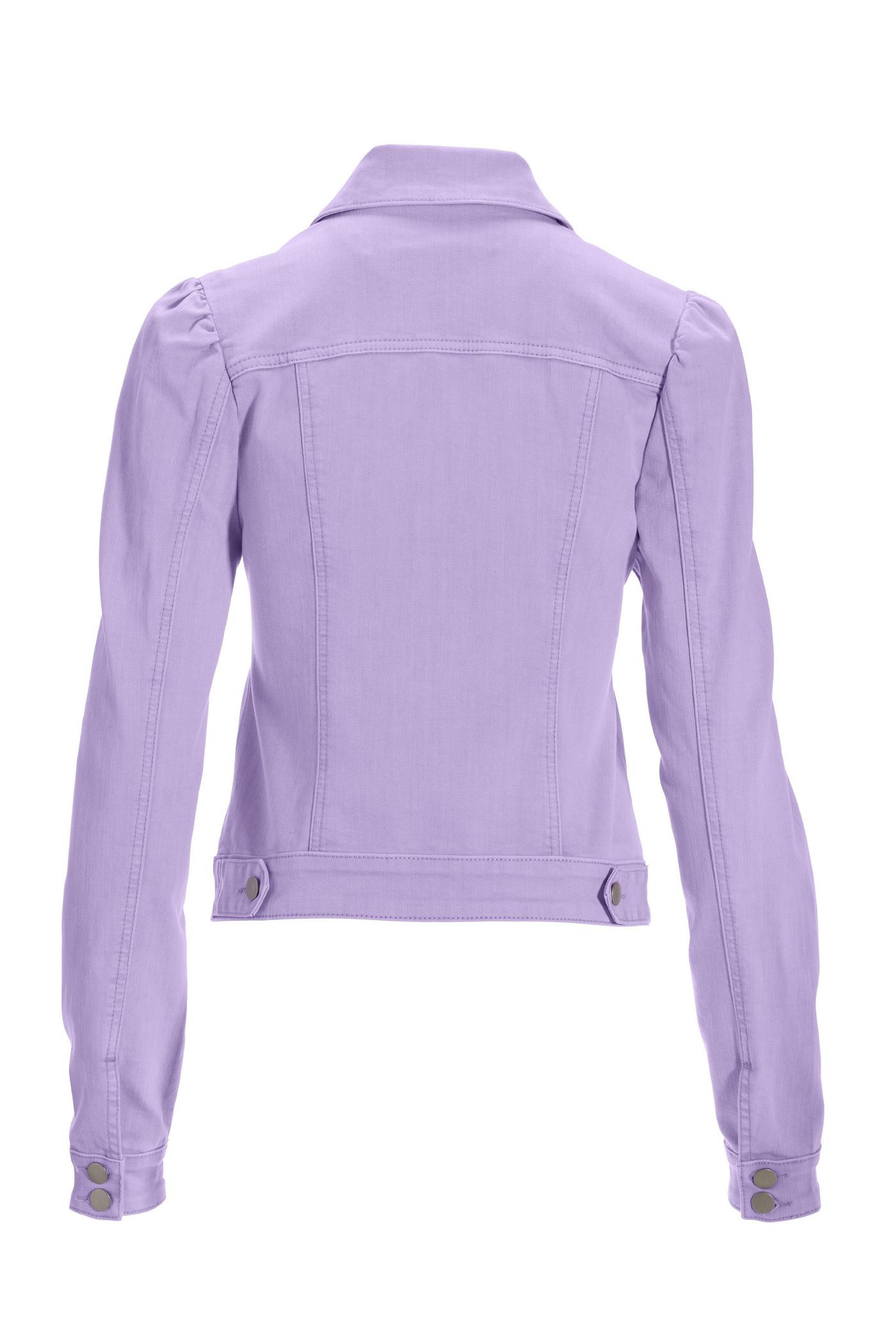 Denim Puff-Sleeve Jacket - Lavender | Boston Proper