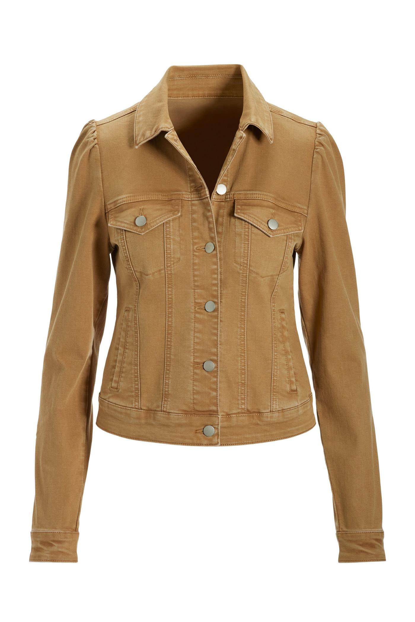 Denim Puff-Sleeve Jacket - Cognac | Boston Proper