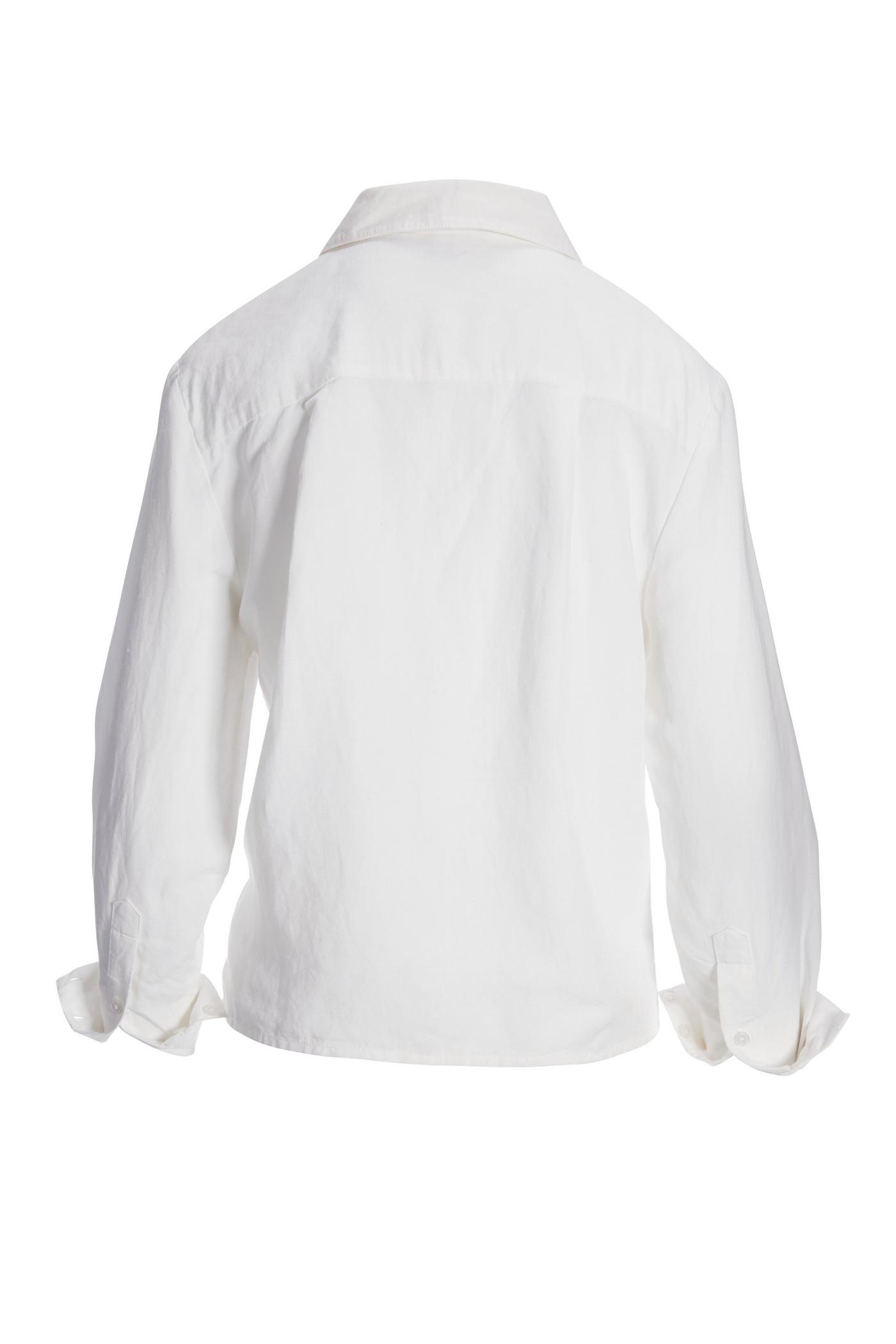 Tie Front Long Sleeve Linen Shirt - White | Boston Proper