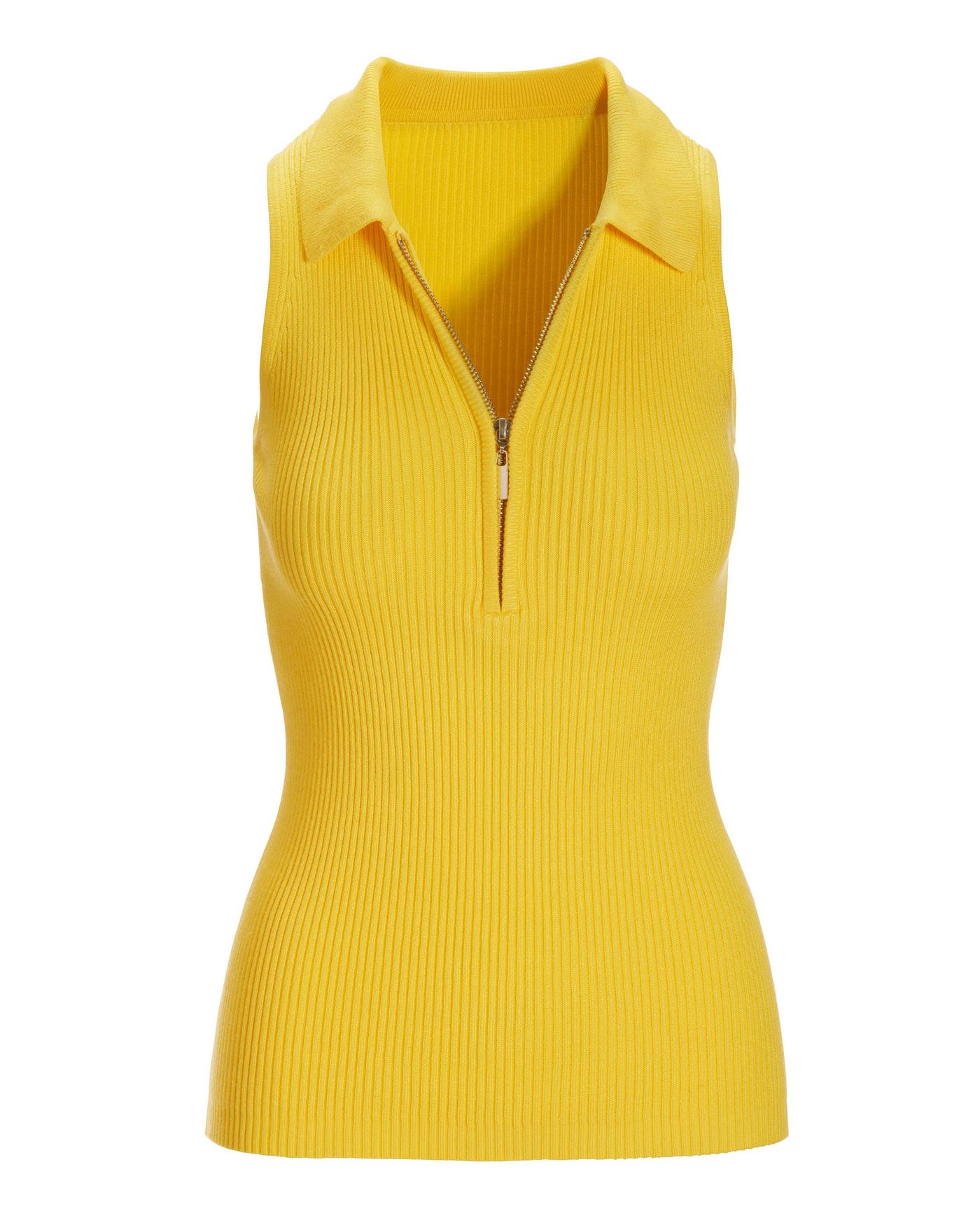 MM6 sleeveless top ノースリーブ トップス yellow 38 Sleeveless Mock-Neck Top - Light Yellow - Tanktops
