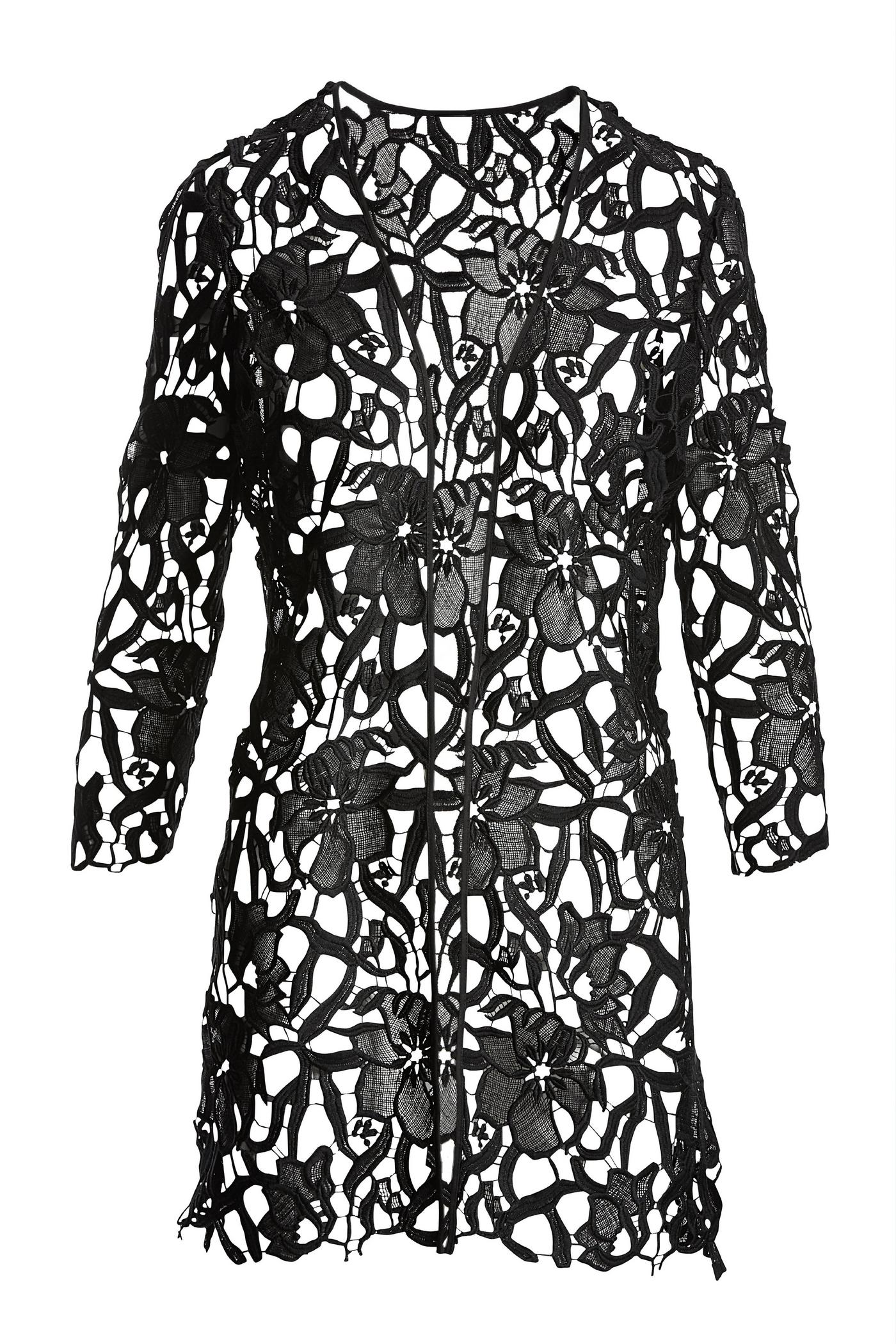 Hip Length Lace Duster Black Boston Proper