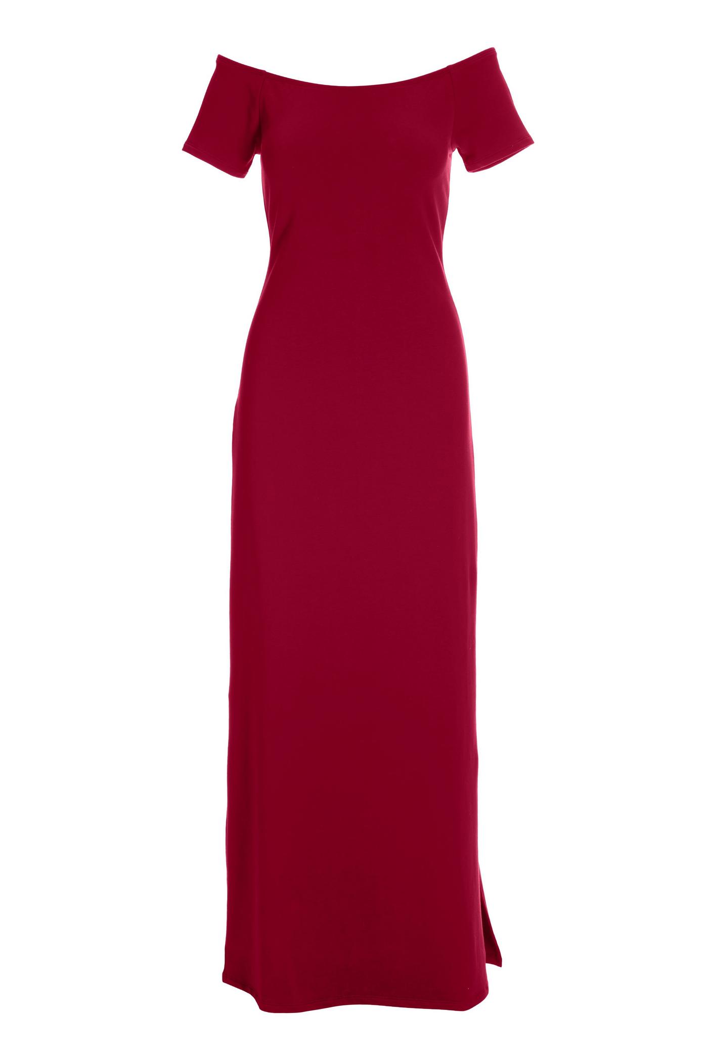 red dress floor length short sleeve Scarlet Red Dress– Teuta Matoshi main image 1