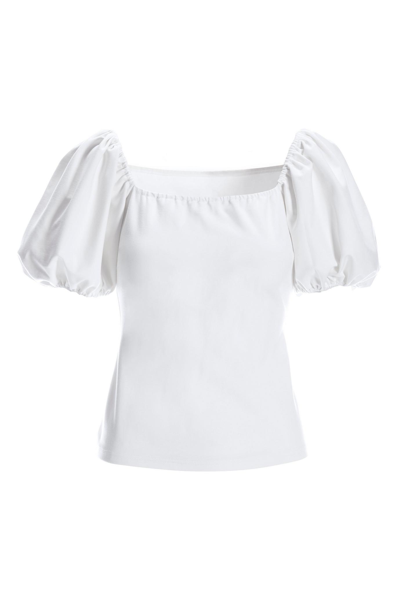 Hot White Puff Sleeve Top