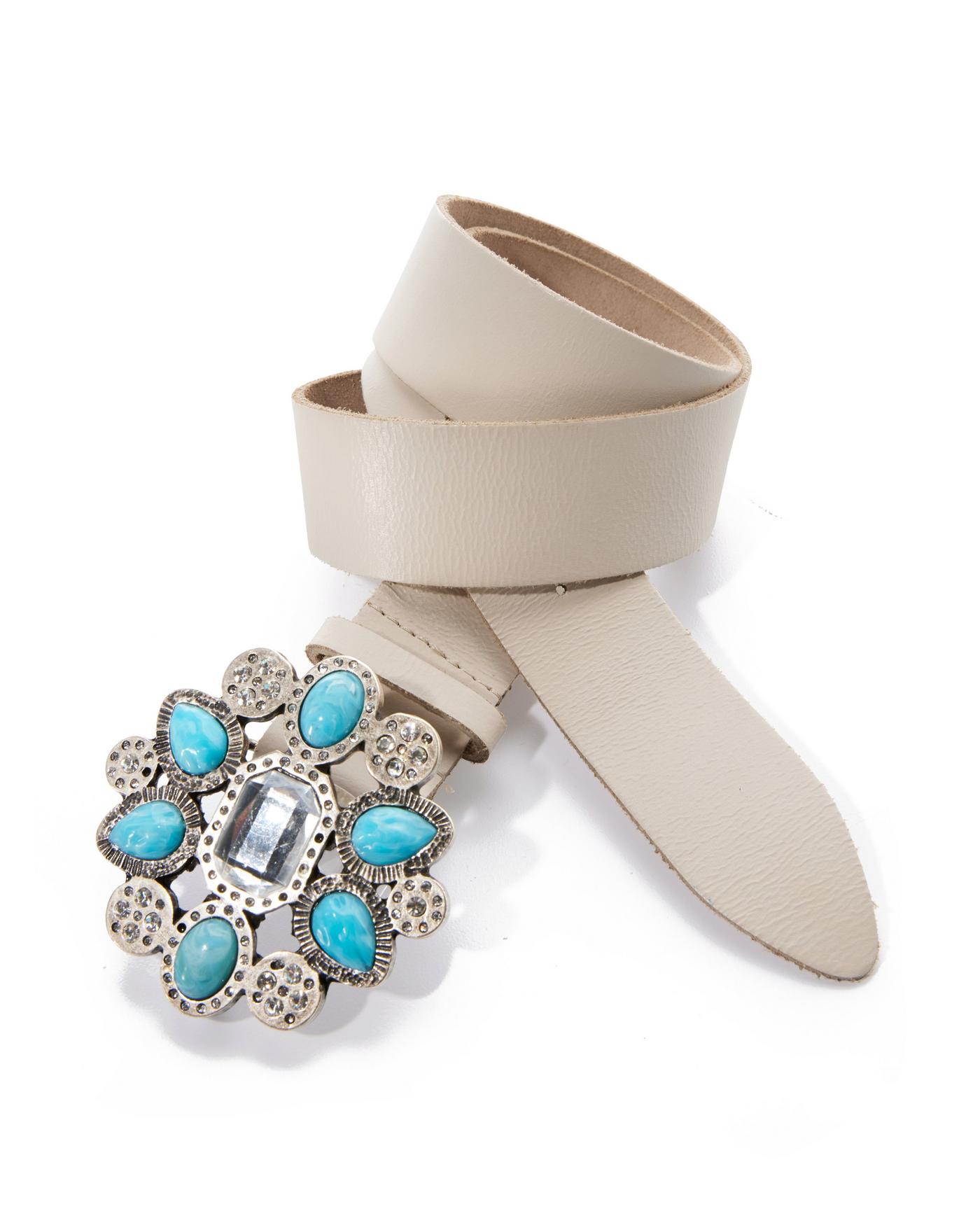 Turquoise Stone Buckle Belt - Stone | Boston Proper display picture 1