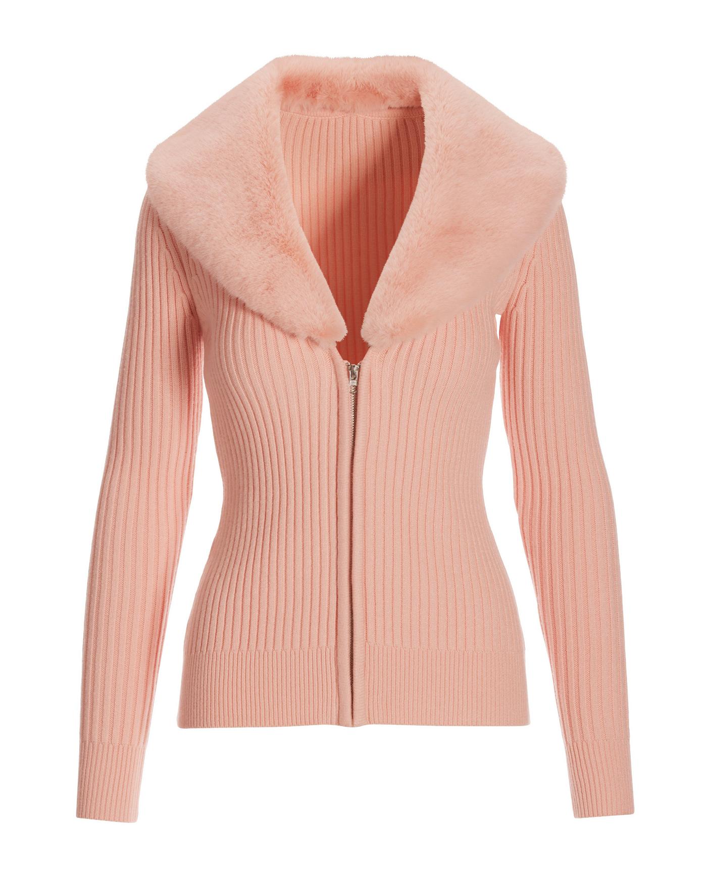 Faux Fur Collar Zip Cardigan - Light Plum | Boston Proper Faux Fur Collar Zip Cardigan - Light Plum | Boston Proper