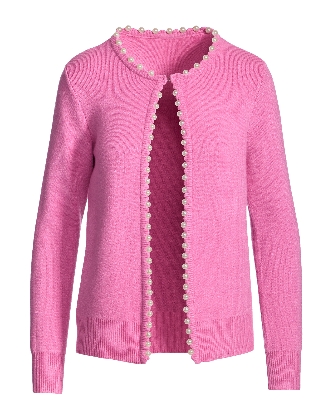 Pearl Trim Cardigan - Fuchsia Pink | Boston Proper Pearl Trim Cardigan - Fuchsia Pink | Boston Proper