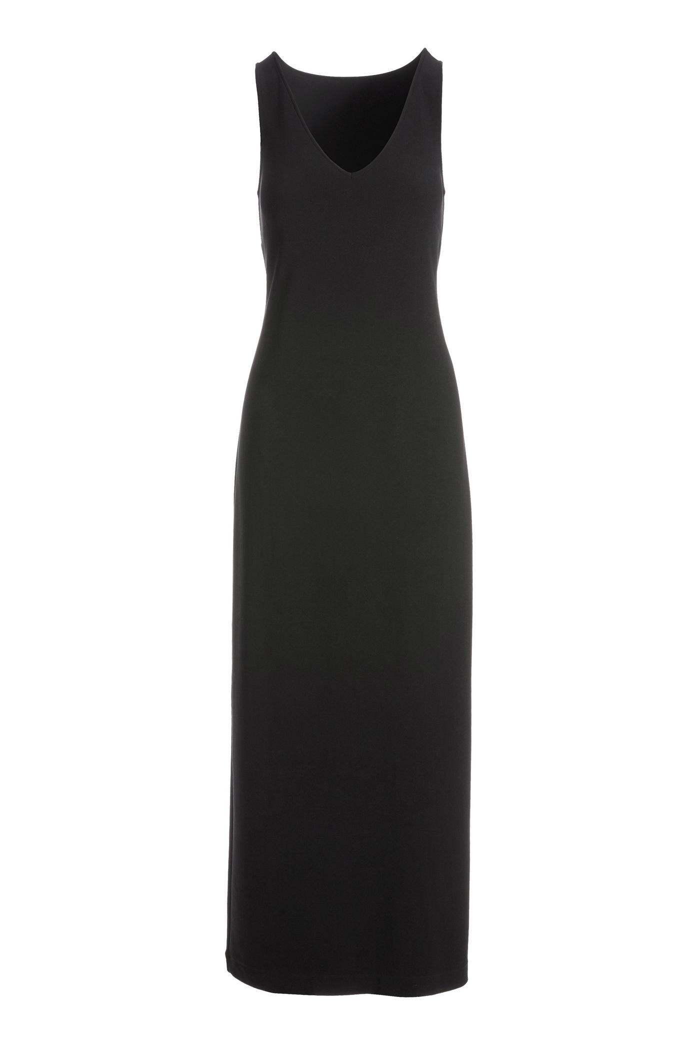 Beyond Travel V Neck Maxi Dress - Jet Black | Boston Proper