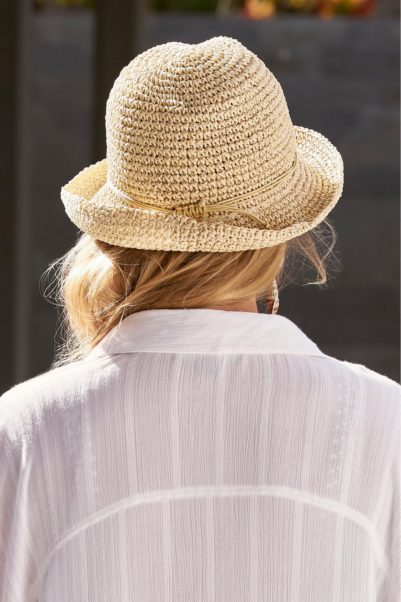 Embellished Fedora Hat Natural | Boston Proper display picture 1