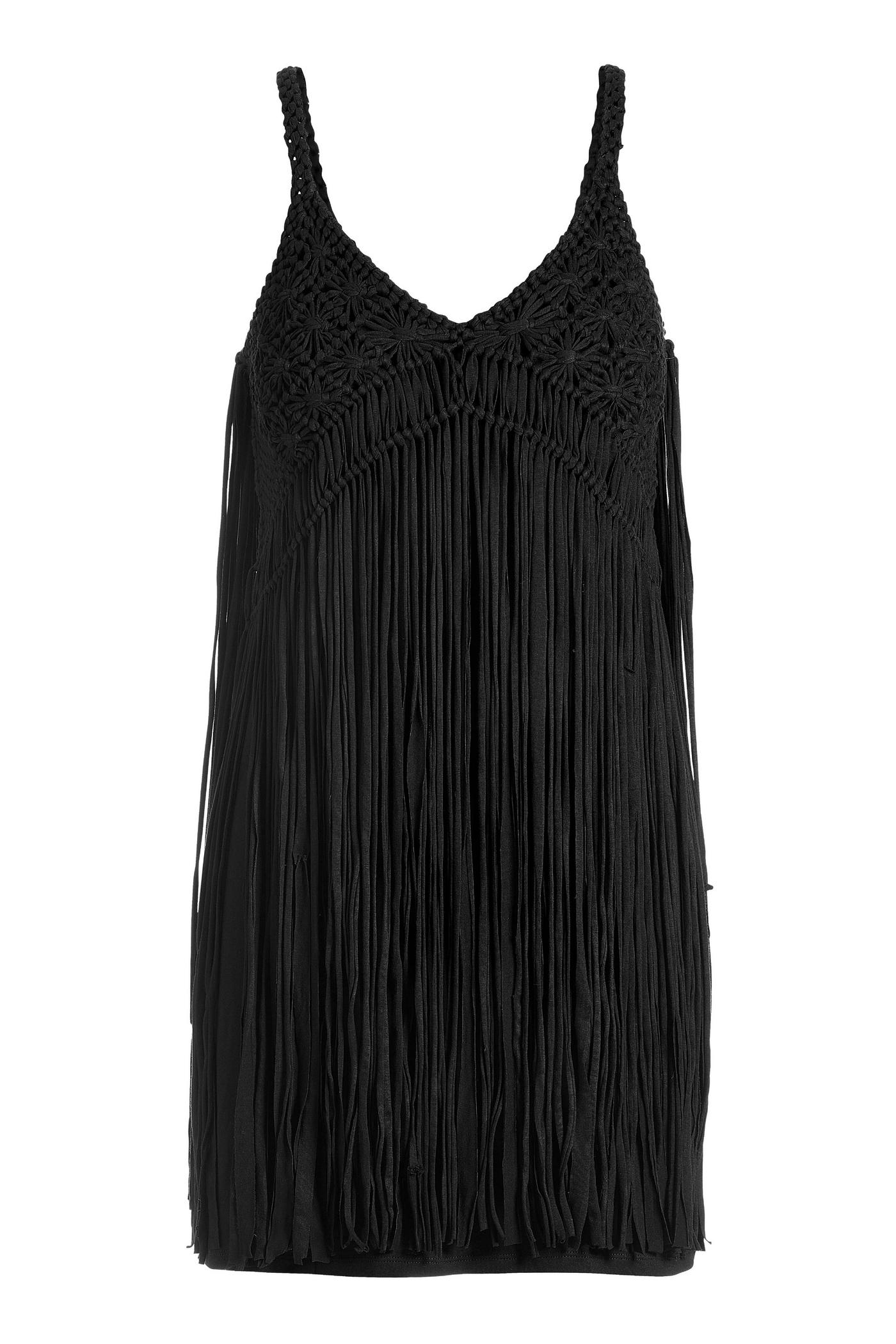 princess polly baby blue dress Boho Fringe Short Dress - Black