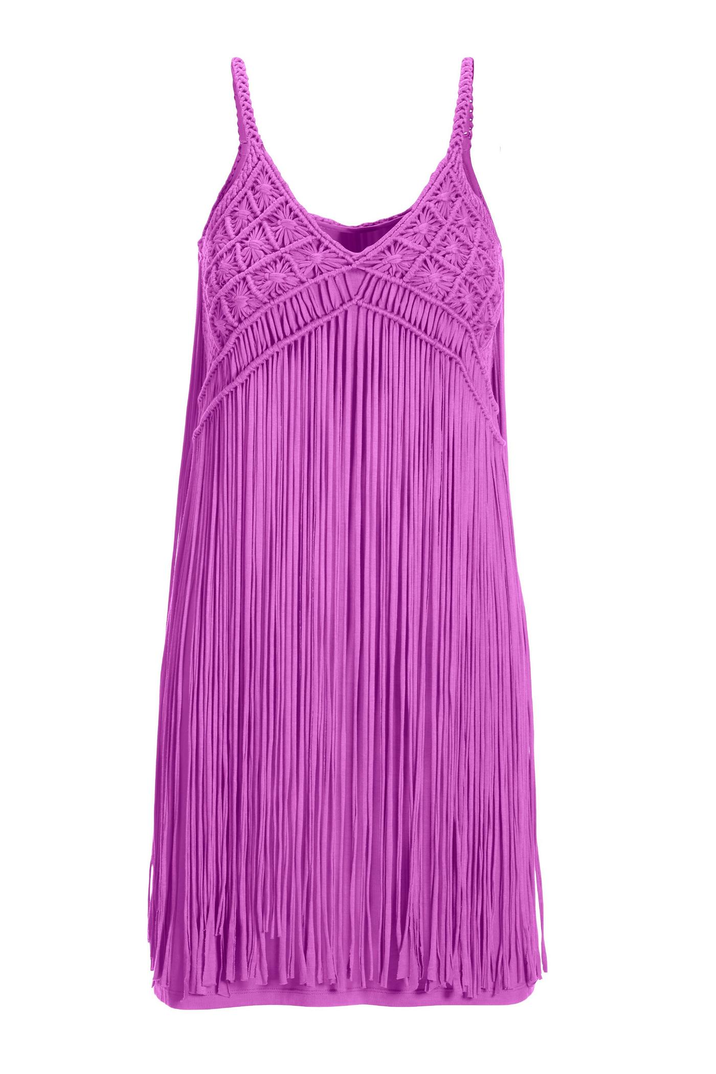 Boho Fringe Short Dress - Iris Orchid | Boston Proper