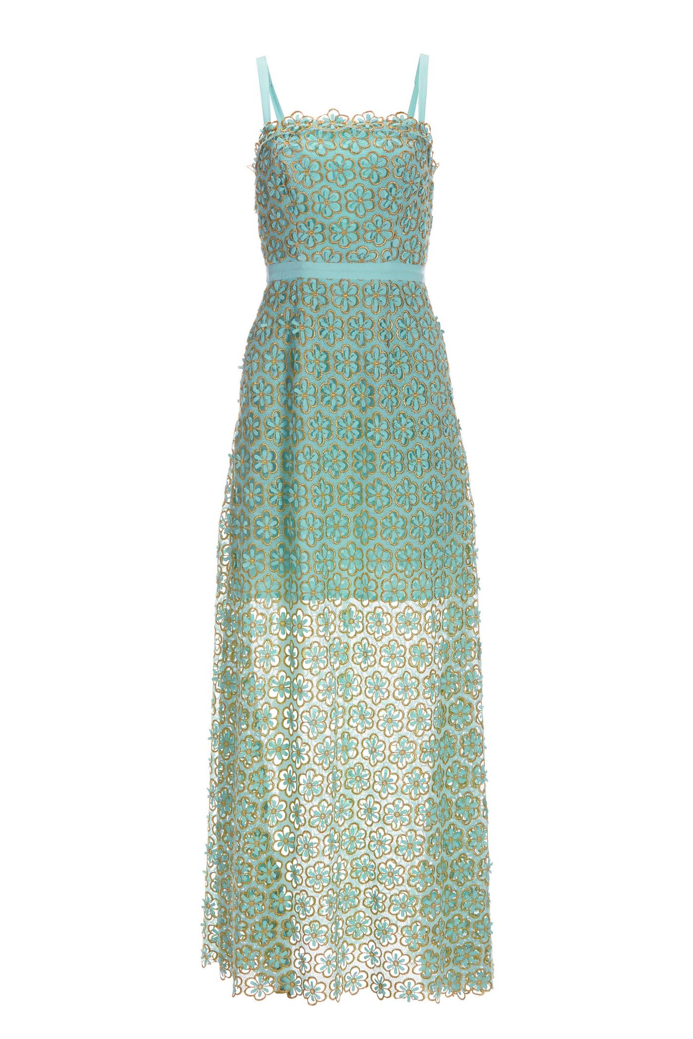 slim fit dress slacks Lilla Cavallo | Lime Green Floral Embroidered Puff Sleeve Mini Dress main image 0