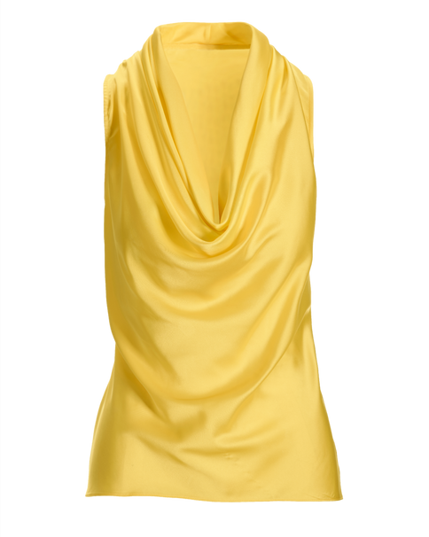 Marilyn Cowl-Neck Charmeuse Blouse