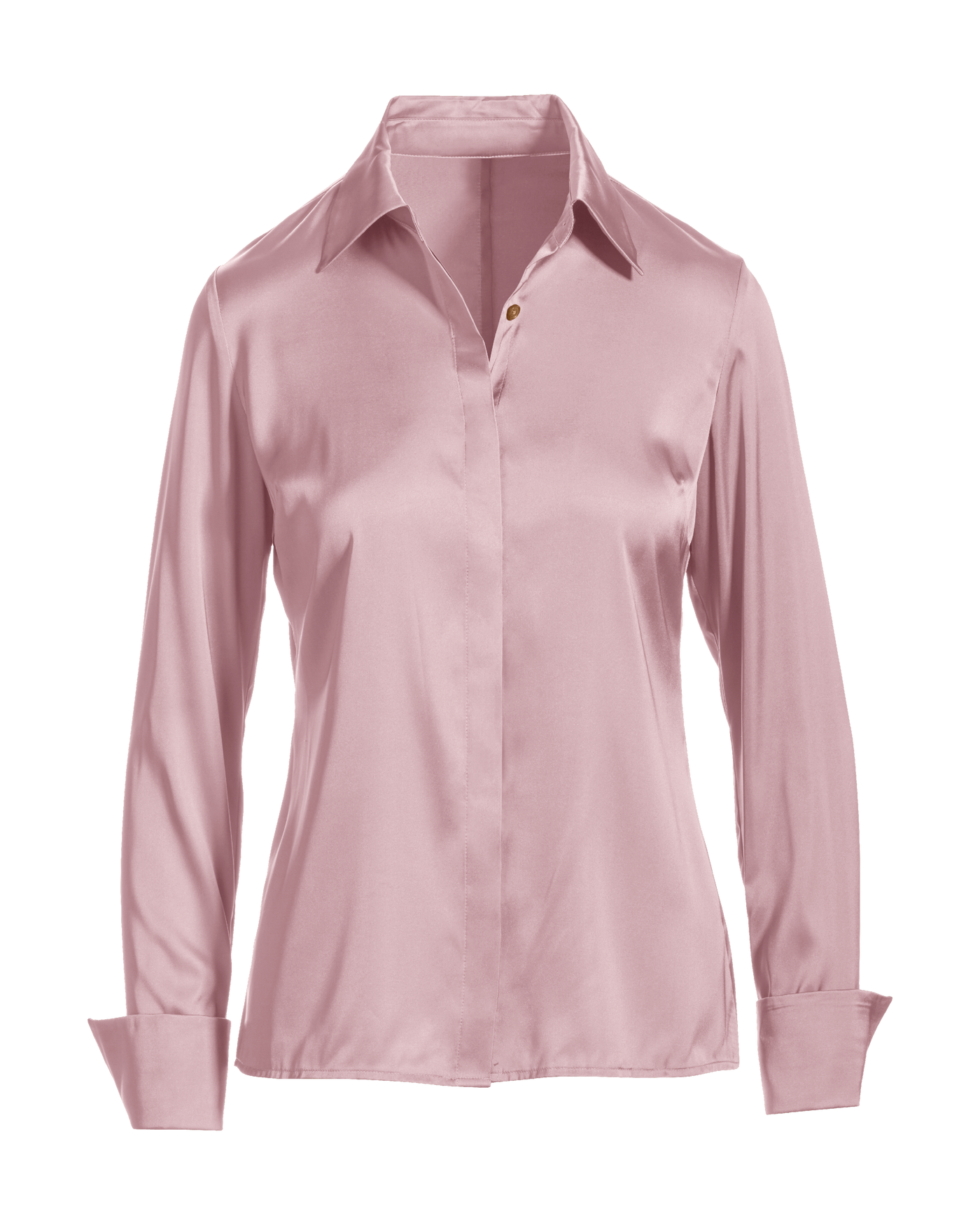 Sophia Button-Up Charmeuse Blouse Lotus