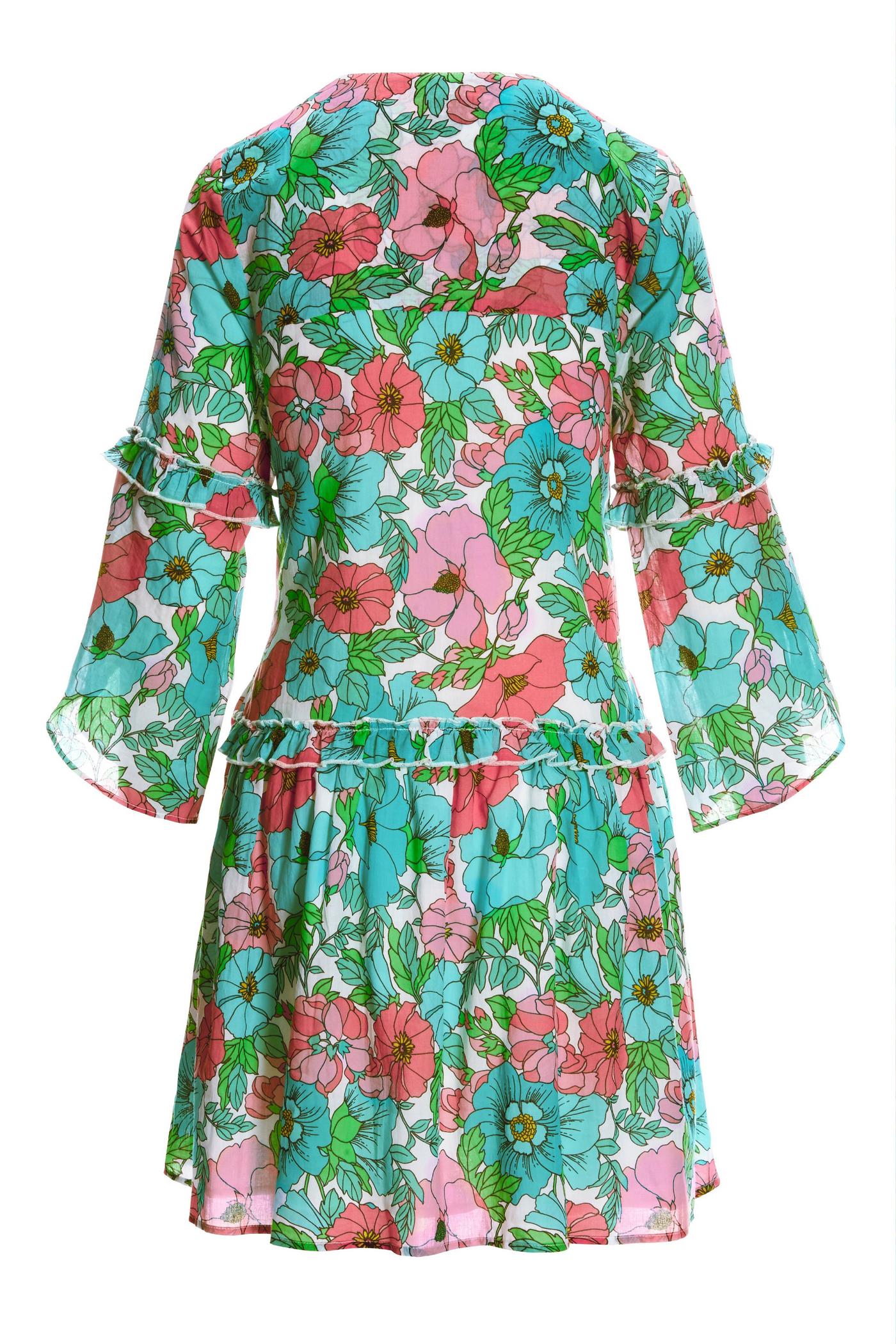 Bouquet Of Summer Embellished Peasant Dress - Multicolor | Boston Proper