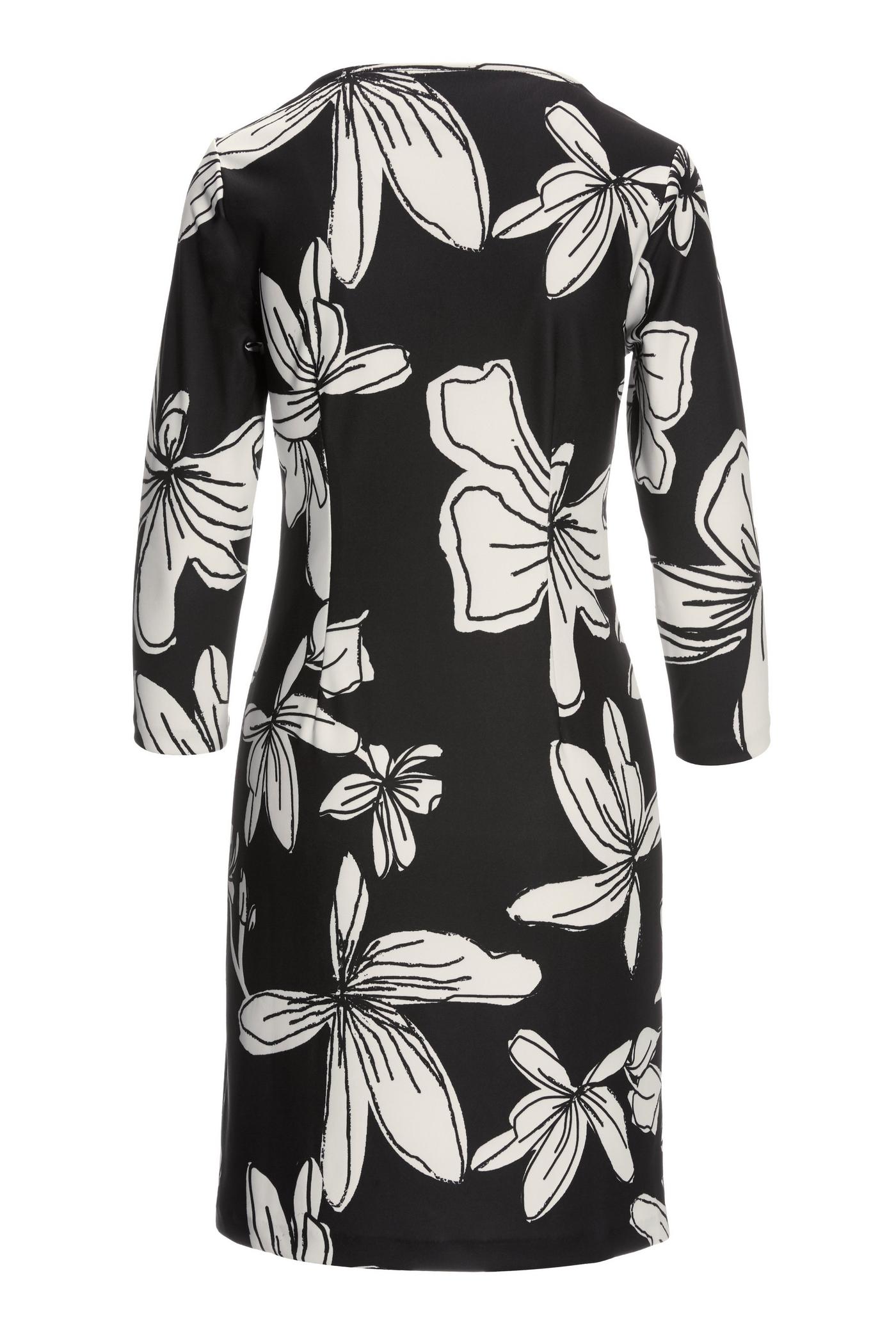 black and white dress with flowers Chasing Sunsets 100% Cotton Black & White Floral Mini Dress main image 0