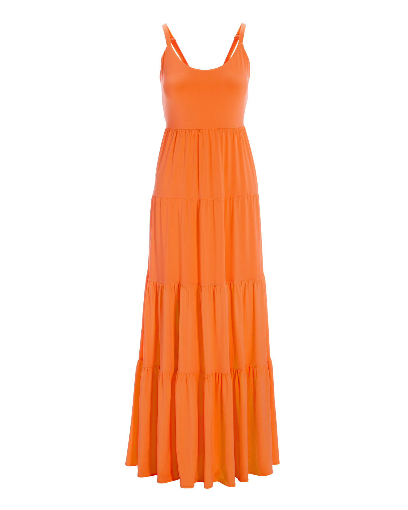 Knit Tiered Maxi Dress - Birds of Paradise Orange | Boston