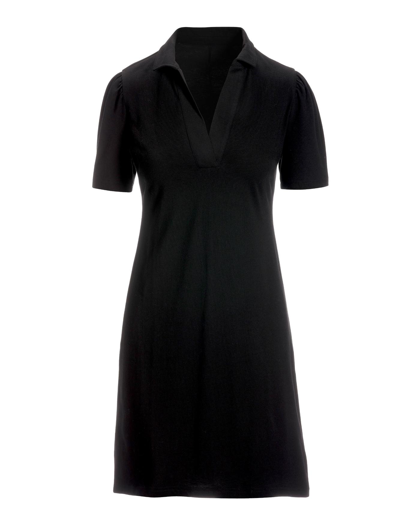 Casual Polo Dress - Black