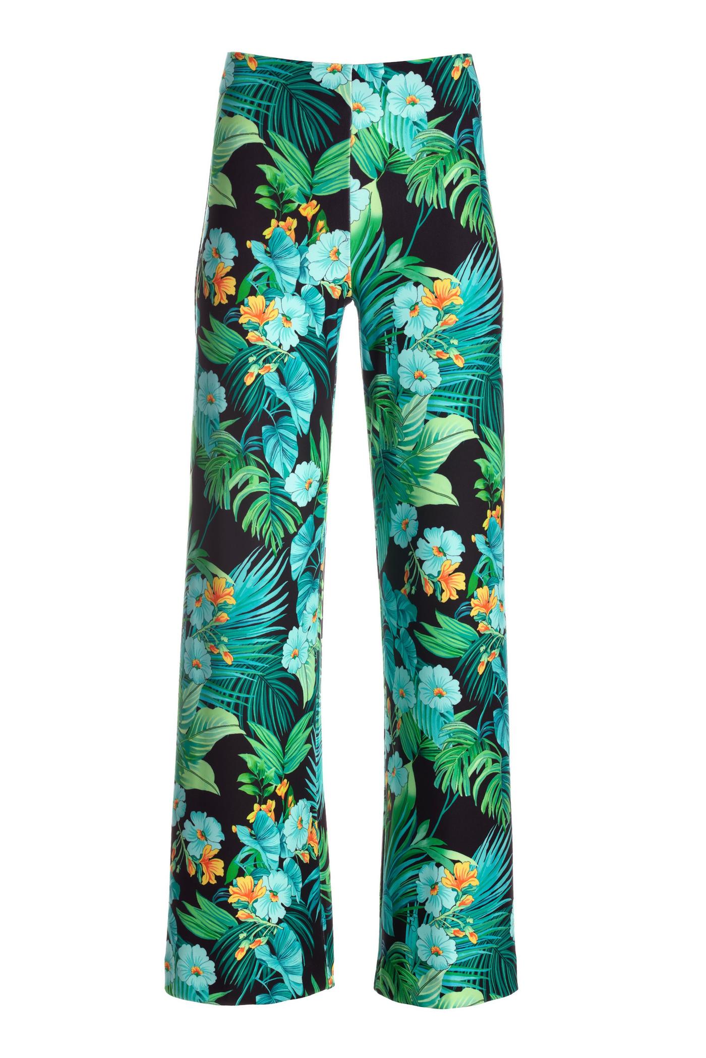 Beyond Travel Tropical Printed High Rise Palazzo Pant - Green 