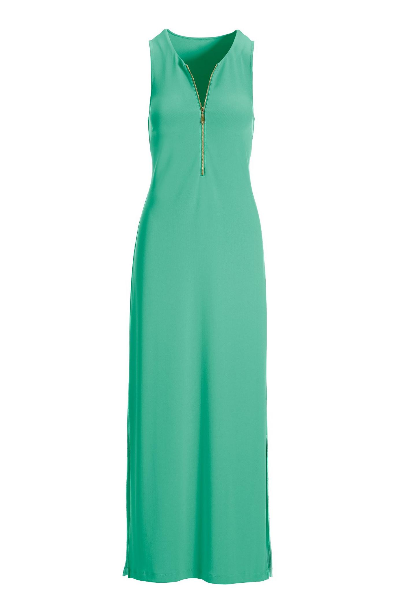 Beyond Travel Zipper Maxi Dress - Pool Blue | Boston Proper
