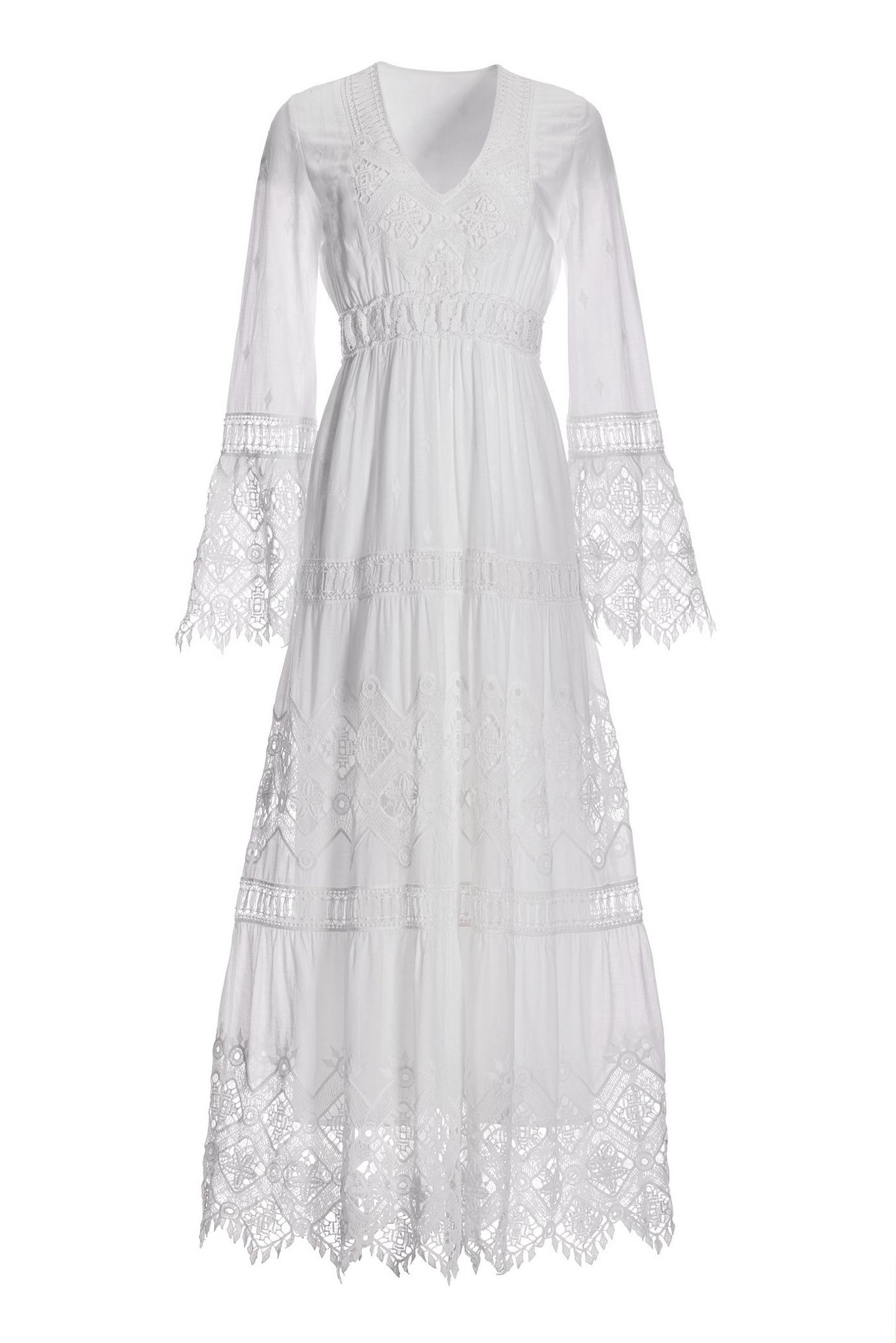 BOSTON PROPER Mixed on sale Media Lace Overlay MAXI Dress, WHITE, Women's Size S, NWT