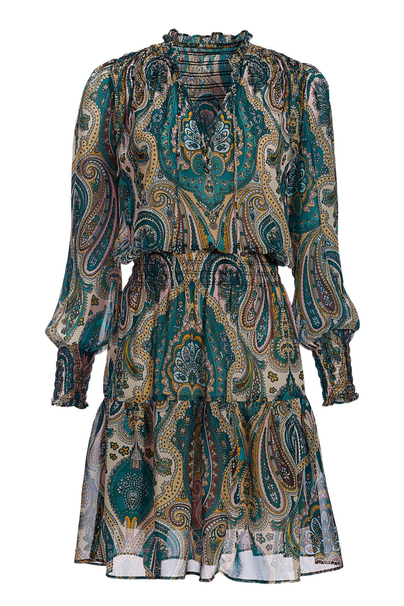 Paisley Smocked Peasant Dress - Multicolor | Boston Proper