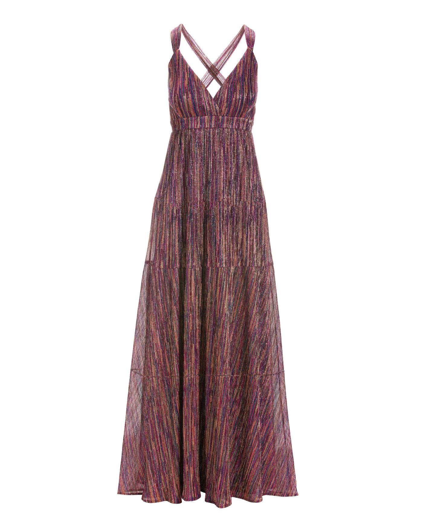 Sleeveless Multicolor Metallic Maxi Dress Pink Multi Boston Proper