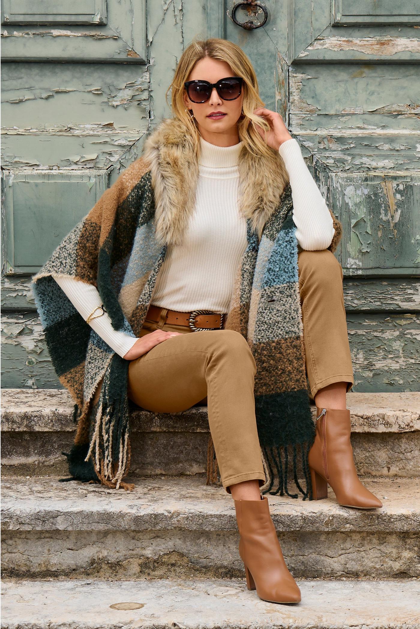 Loevenich faux fur sjaal panter in taupe | BeOne