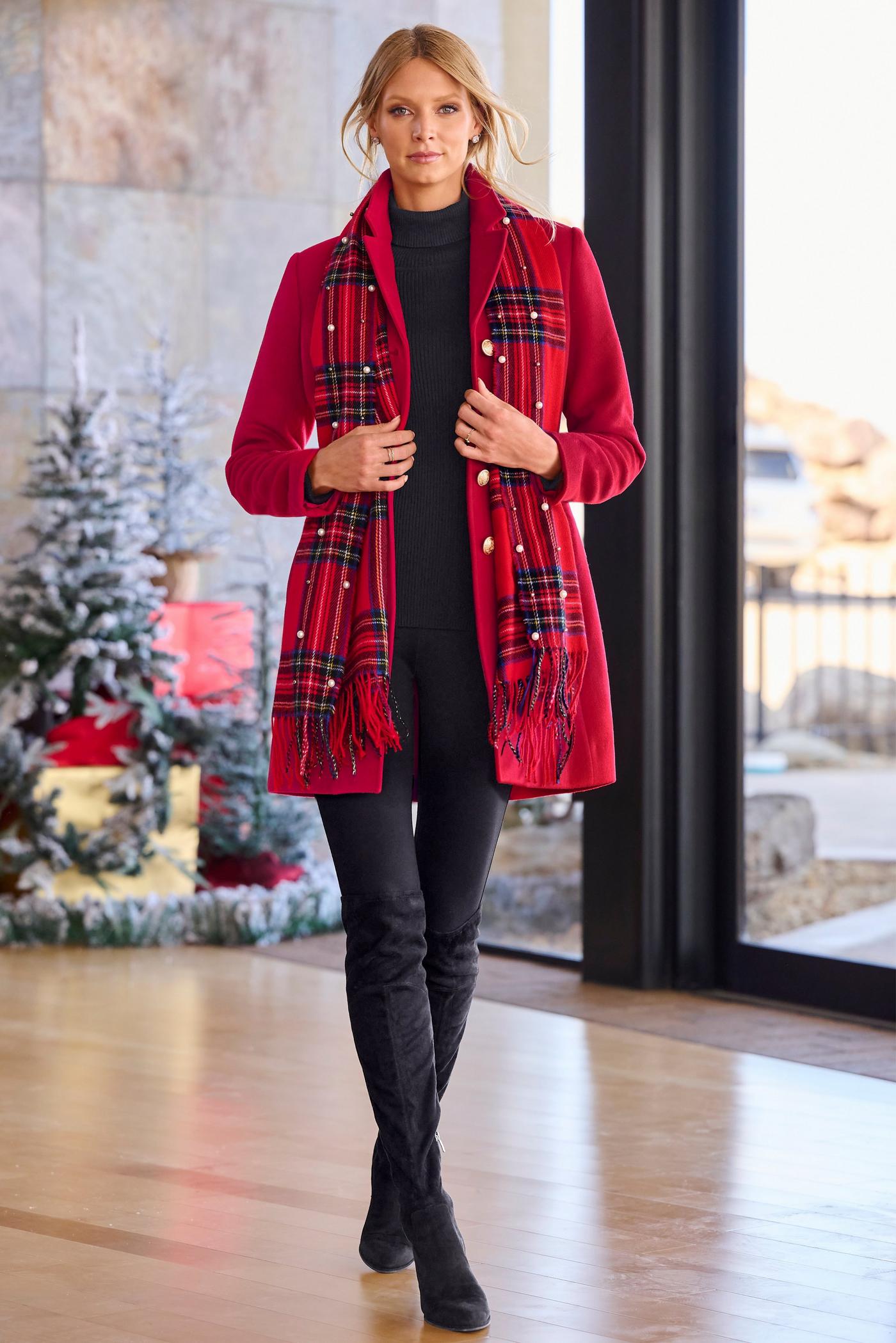 Classic Tailored Coat - Red | Boston Proper