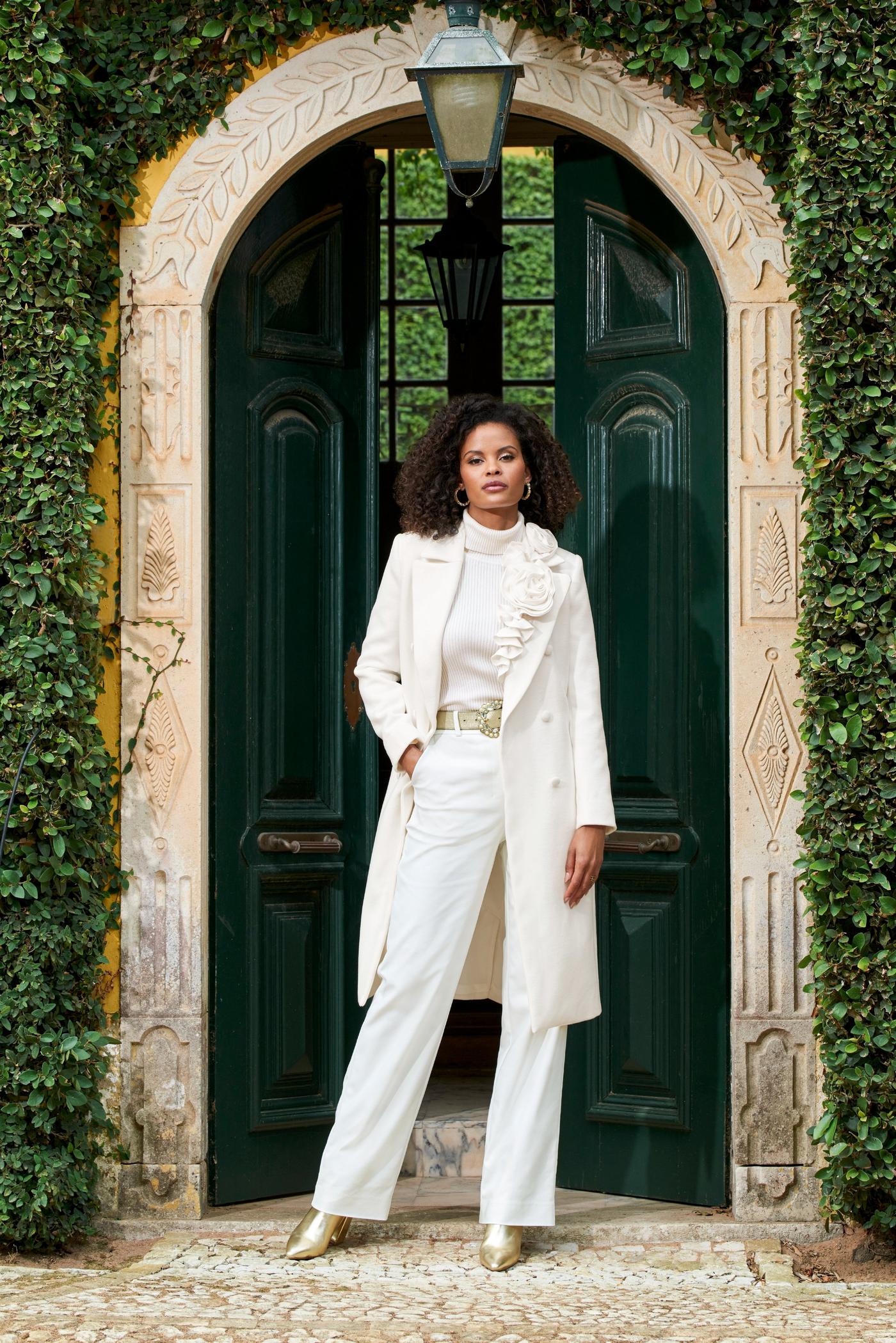 Modern High-Waist Wide-Leg Pant - Ivory | Boston Proper