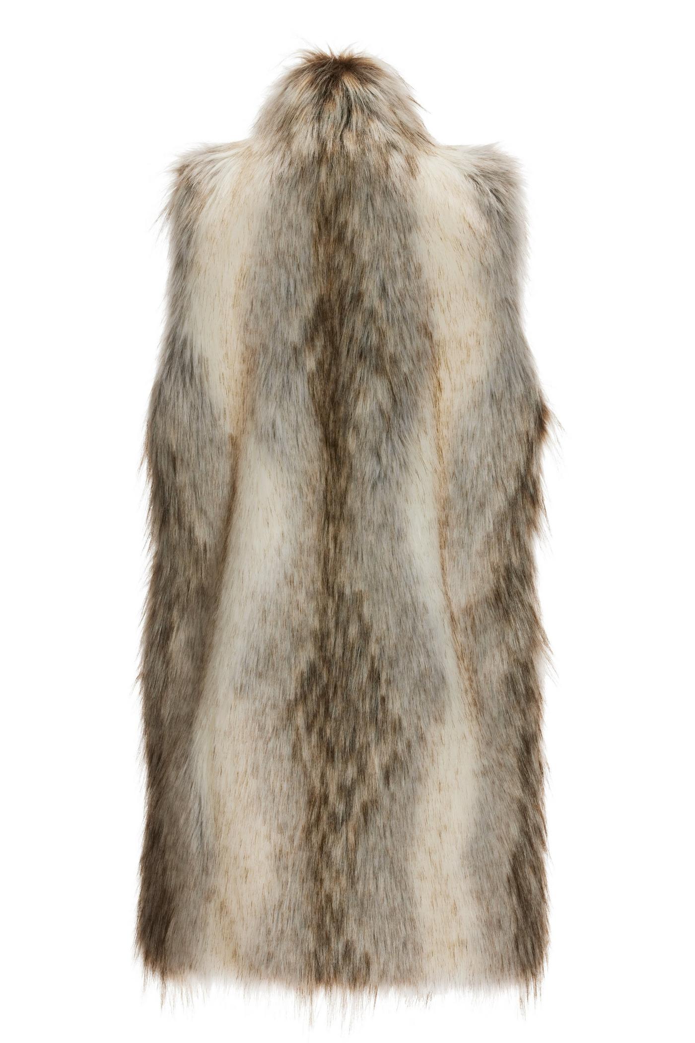 Neutral Faux Fur Vest - Brown Multicolor | Boston Proper