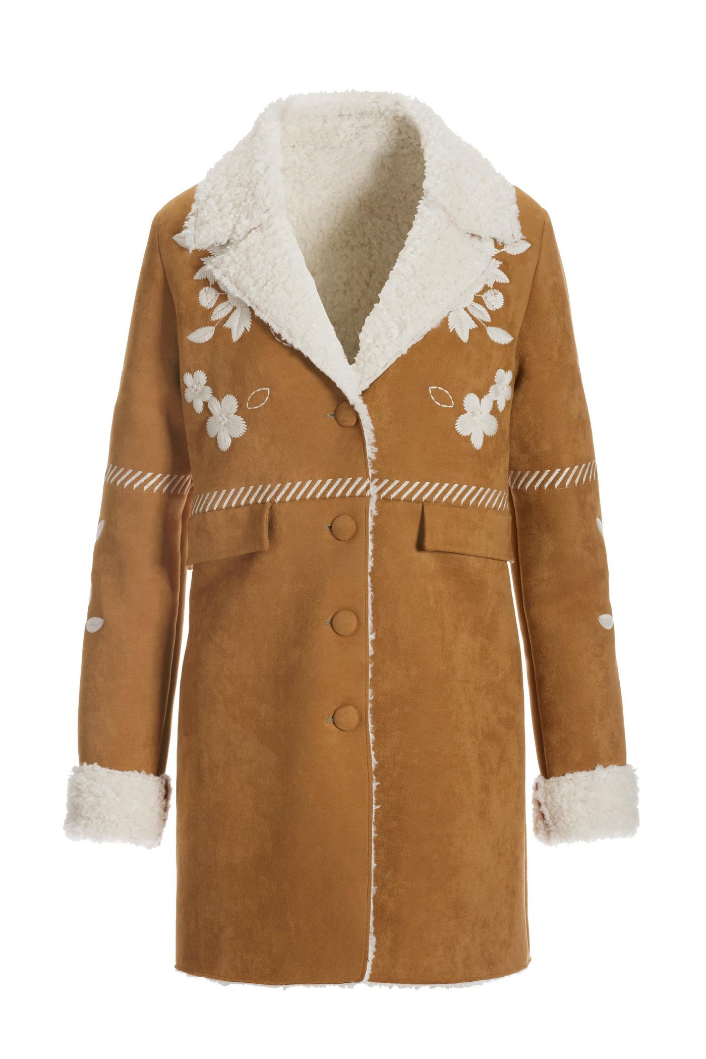 ジャケット・アウター herlipto Shearling-Trimmed Suede Coat Herlipto Shearling-Trimmed Suede Coat（Suede Shearling Coat
