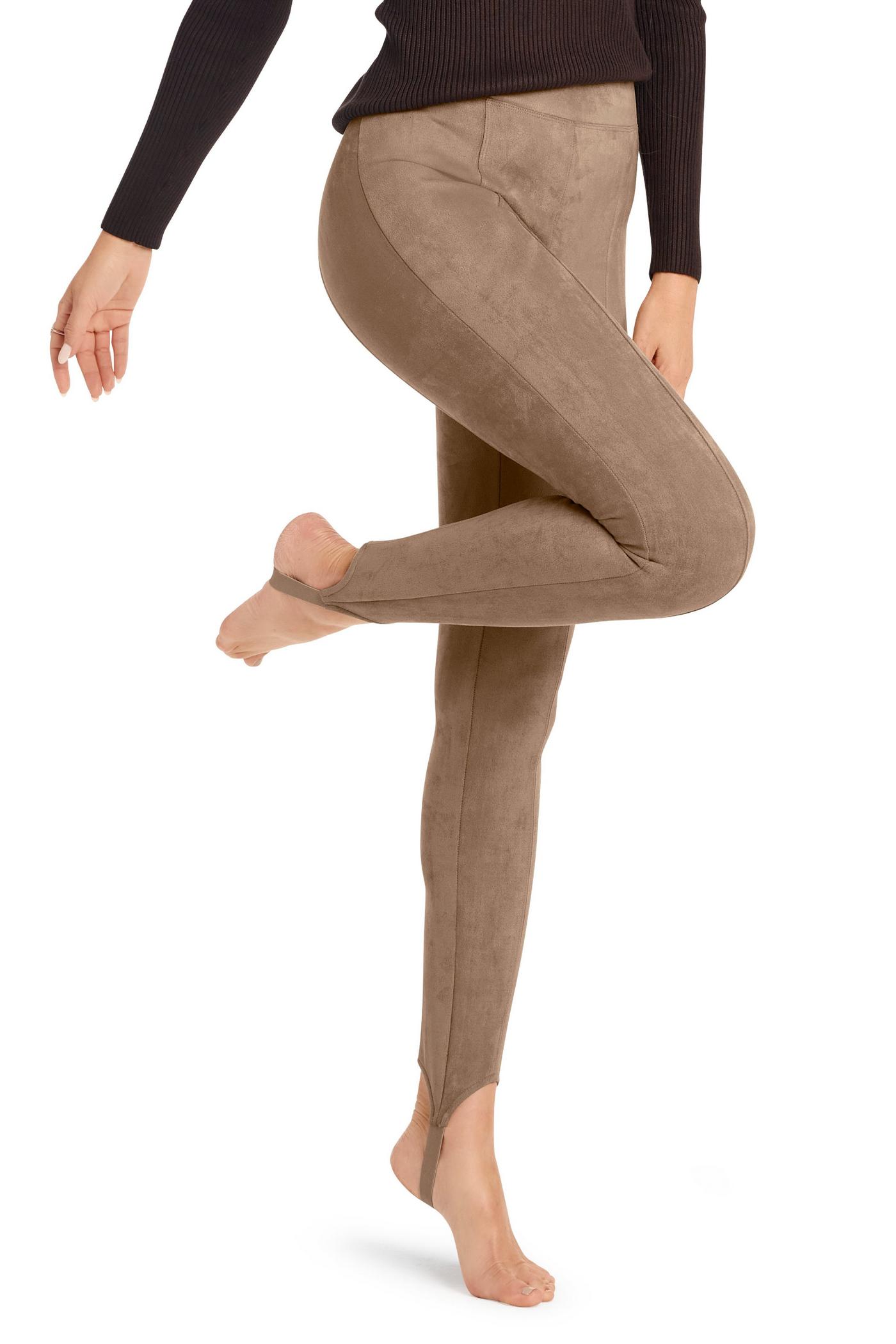 Suede Leggings Legging Suedine Beige Sueded Chunky Sole Stretch