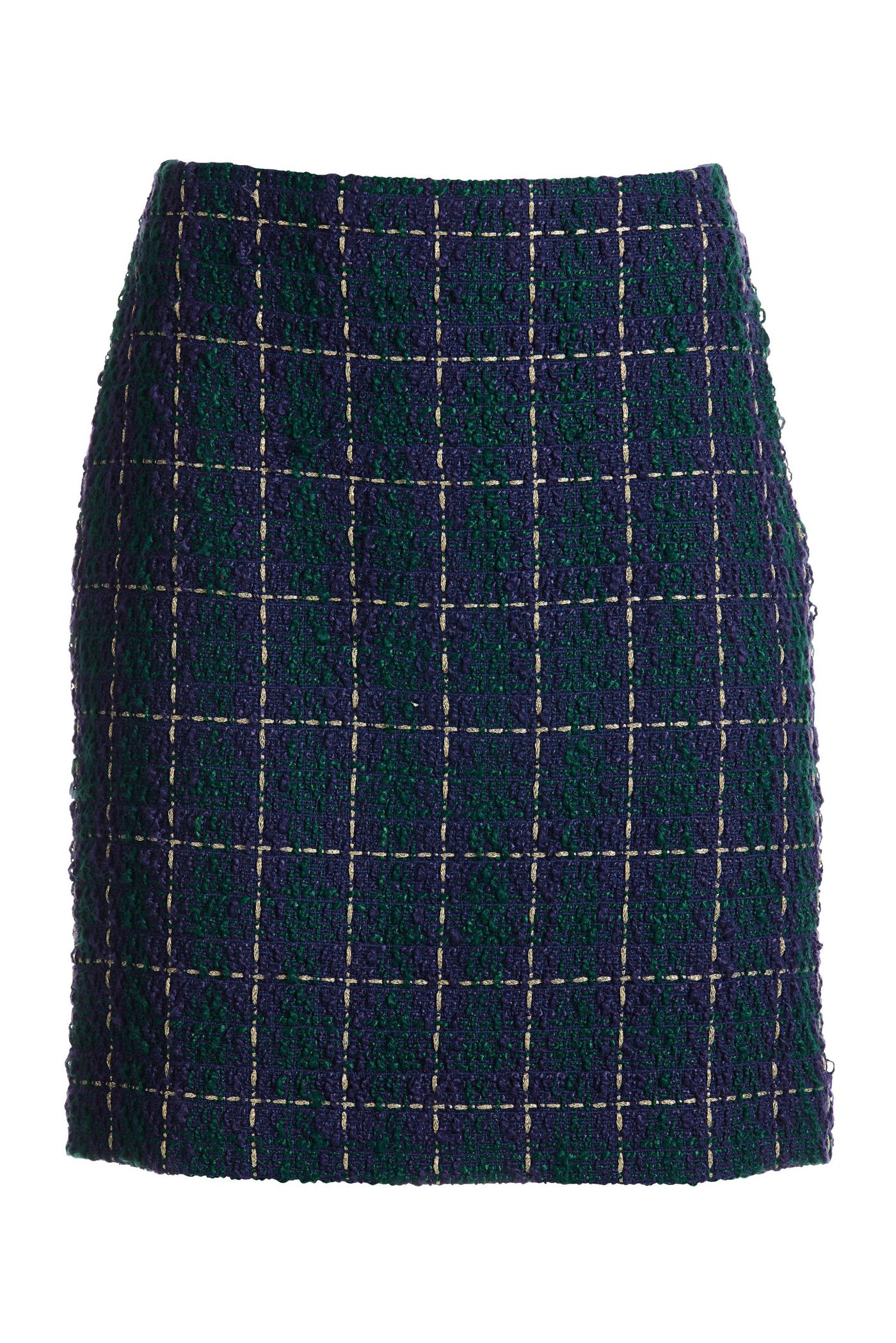 Navy tweed mini skirt hotsell