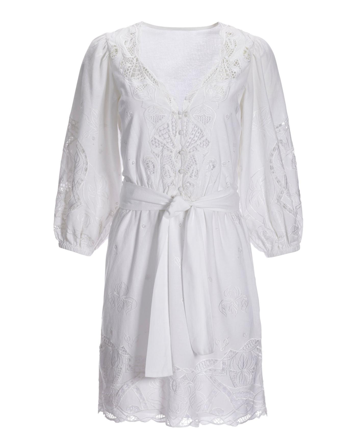 green emerald velvet dress Blakely White Eyelet Bustier Mini Dress - Size L - Ruffle Straps - Fit-And-Flare Skirt - Sky to Moon - Preppy - Sorority - Rush main image 1