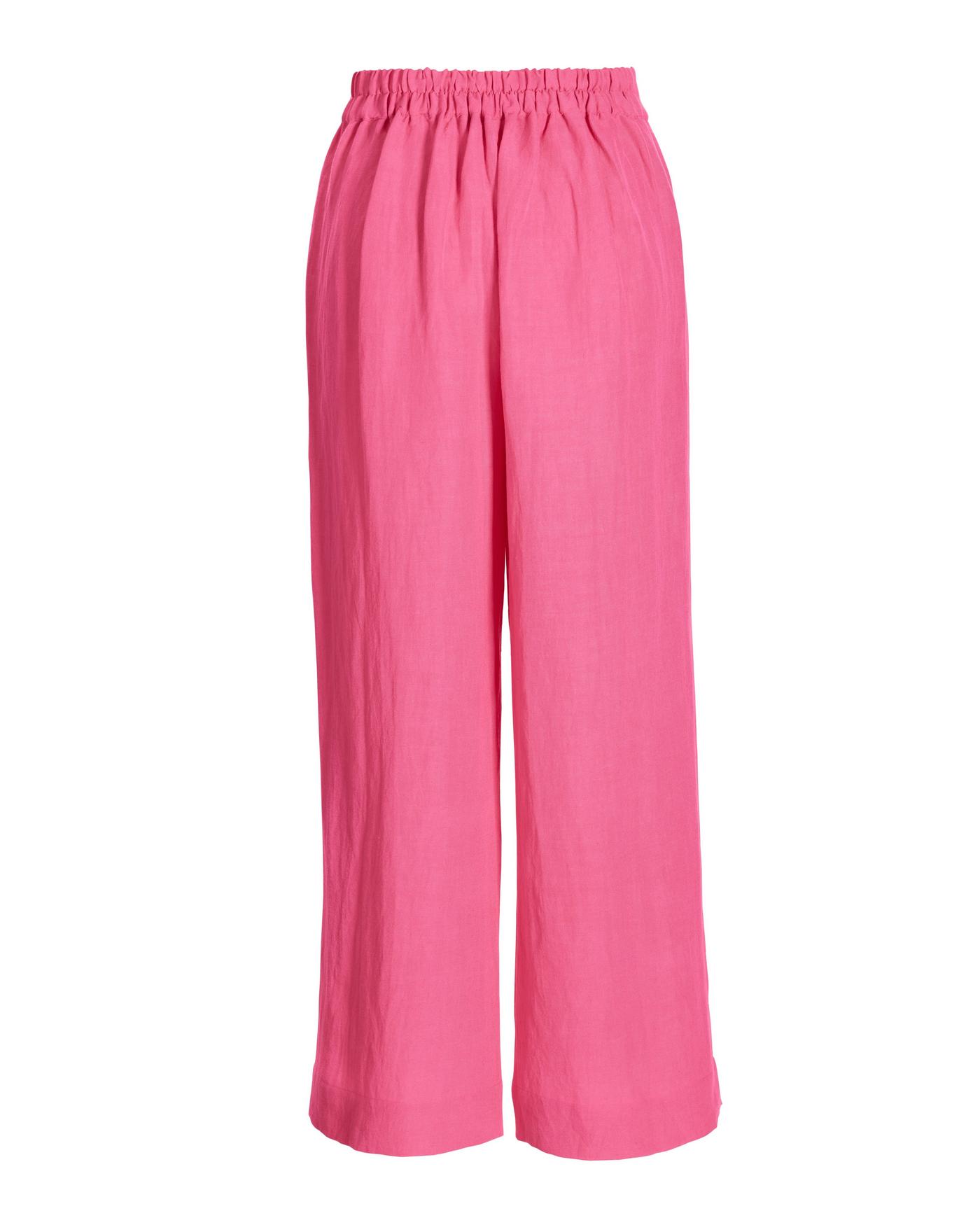 Malibu Linen Cropped Pant Shocking Pink | Boston Proper