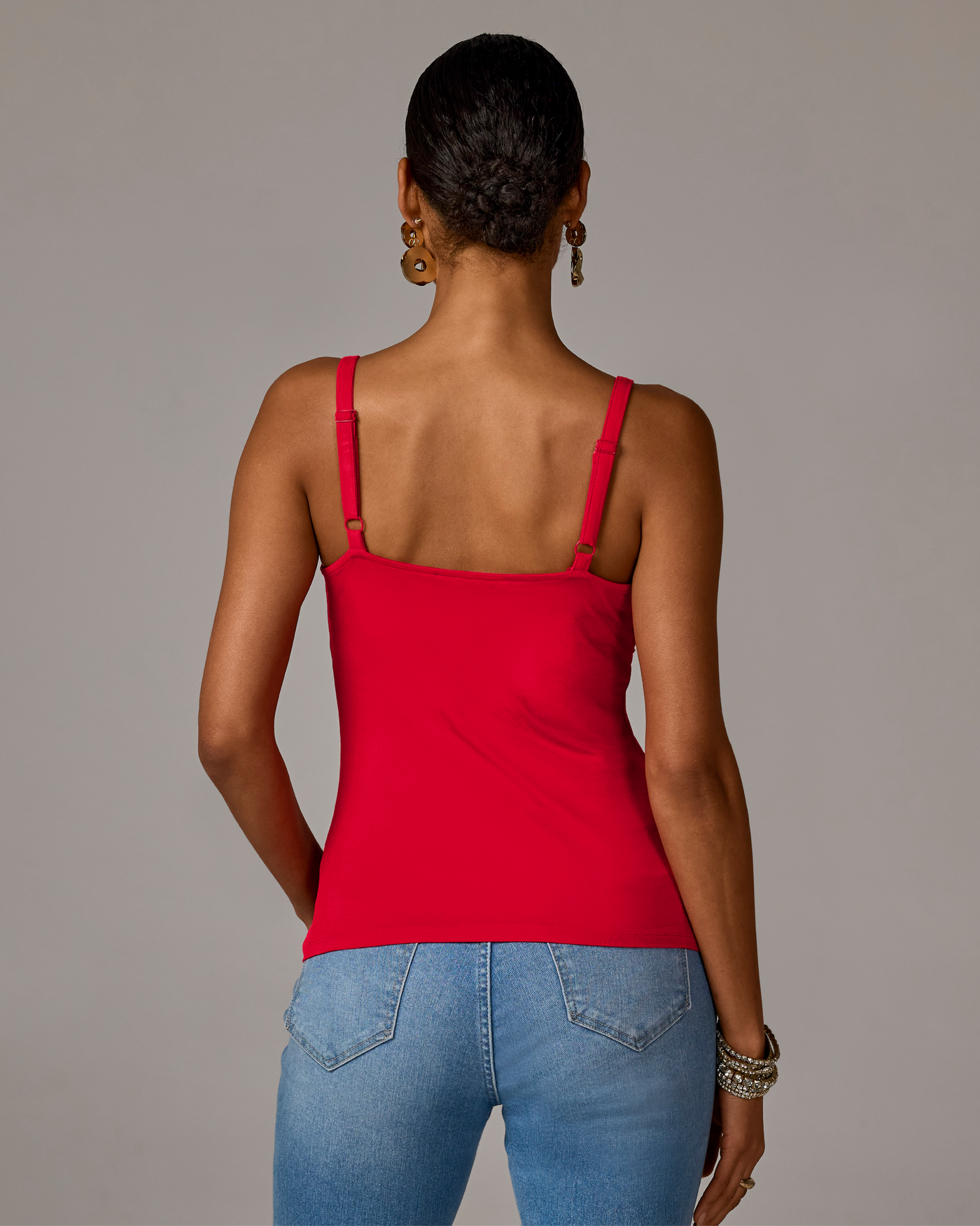 Lace Trim Cami Knit Top True Red | Boston Proper