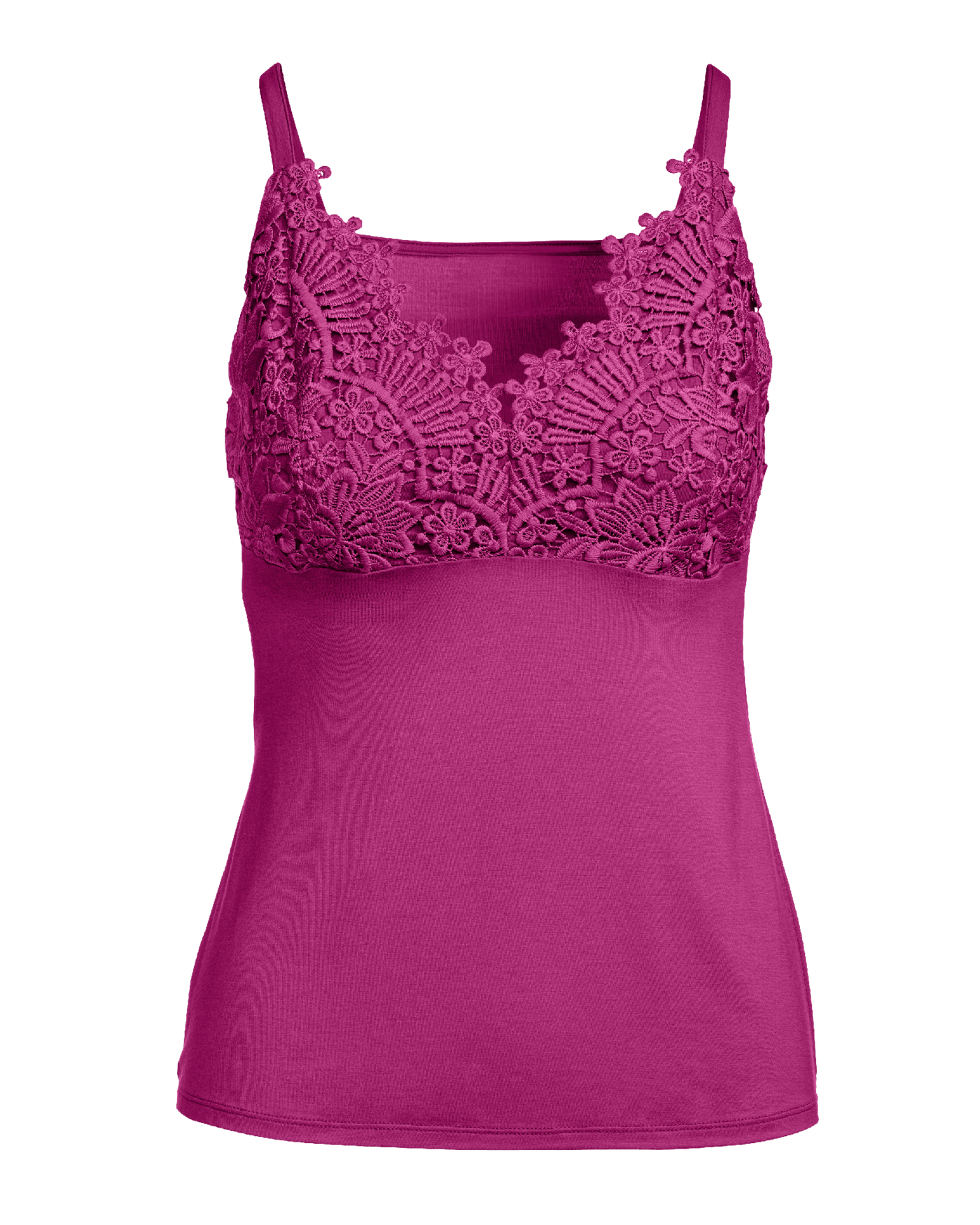 Lace Trim Cami Knit Top Festival Fuchsia | Boston Proper