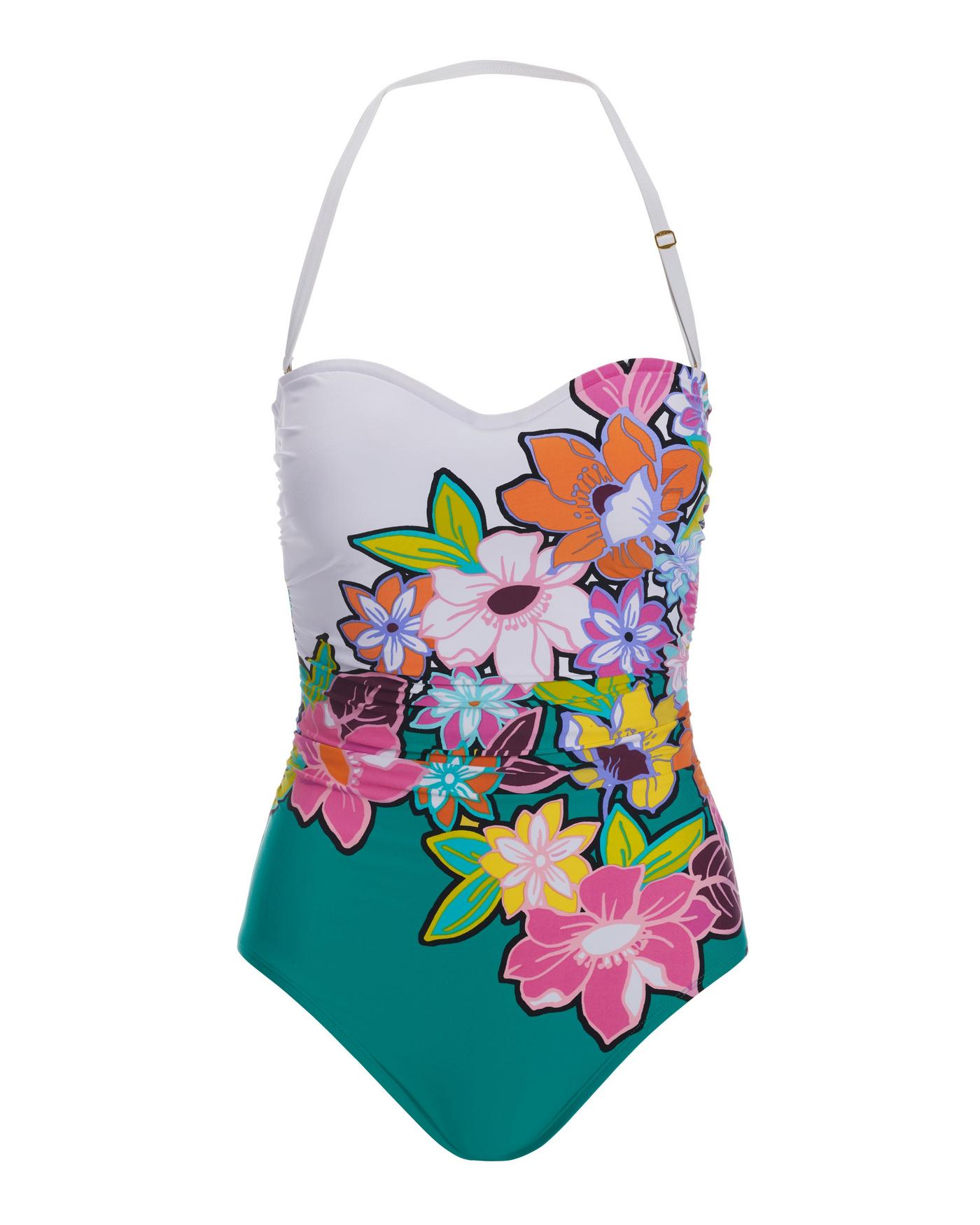 Floral Cutout Bandeau One Piece ワンピース 水着 ★日本未入荷 Bright Floral Bandeau One Piece Swimsuit - Multicolor