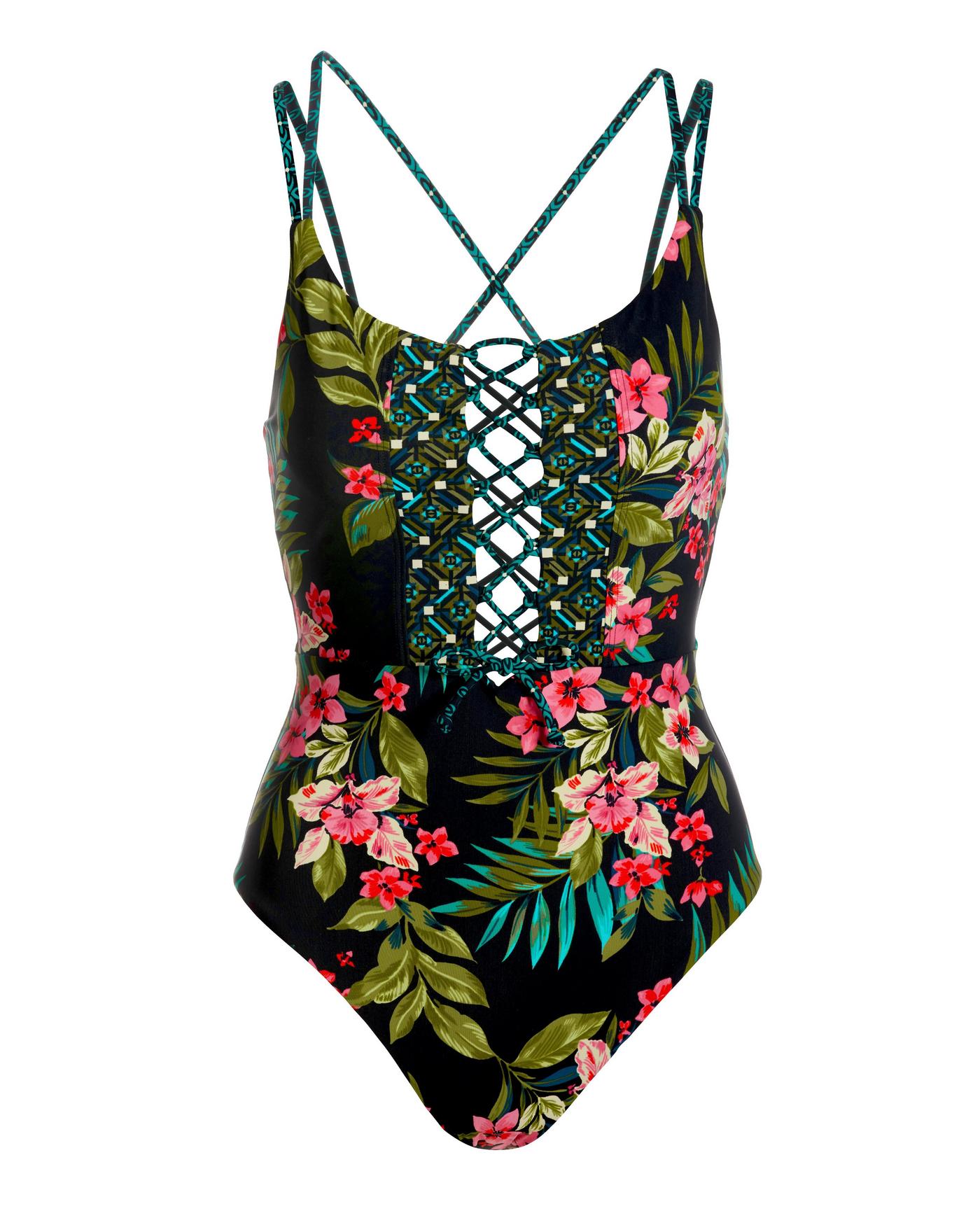 Tropical bathing suit one piece clearance