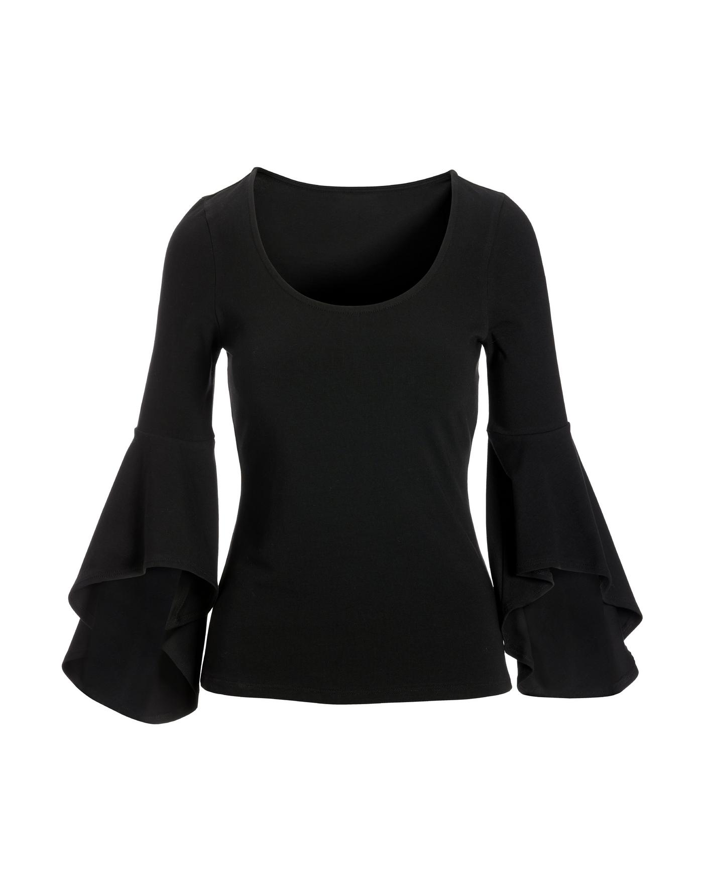 So Sexy Flare Sleeve Knit Top - Black | Boston Proper 