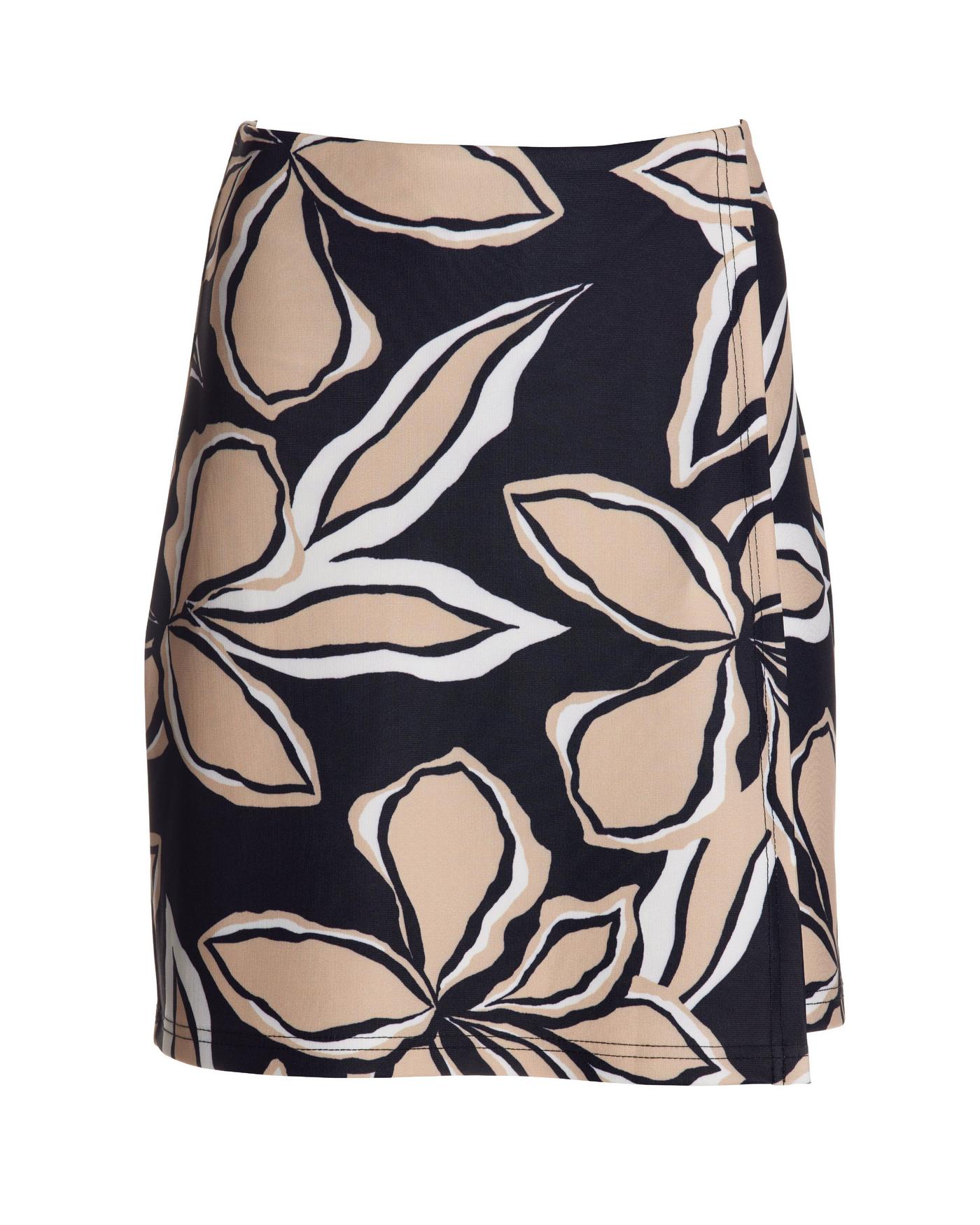 Beyond Travel Exploded Sketch Floral Skort - Jet Black Multi