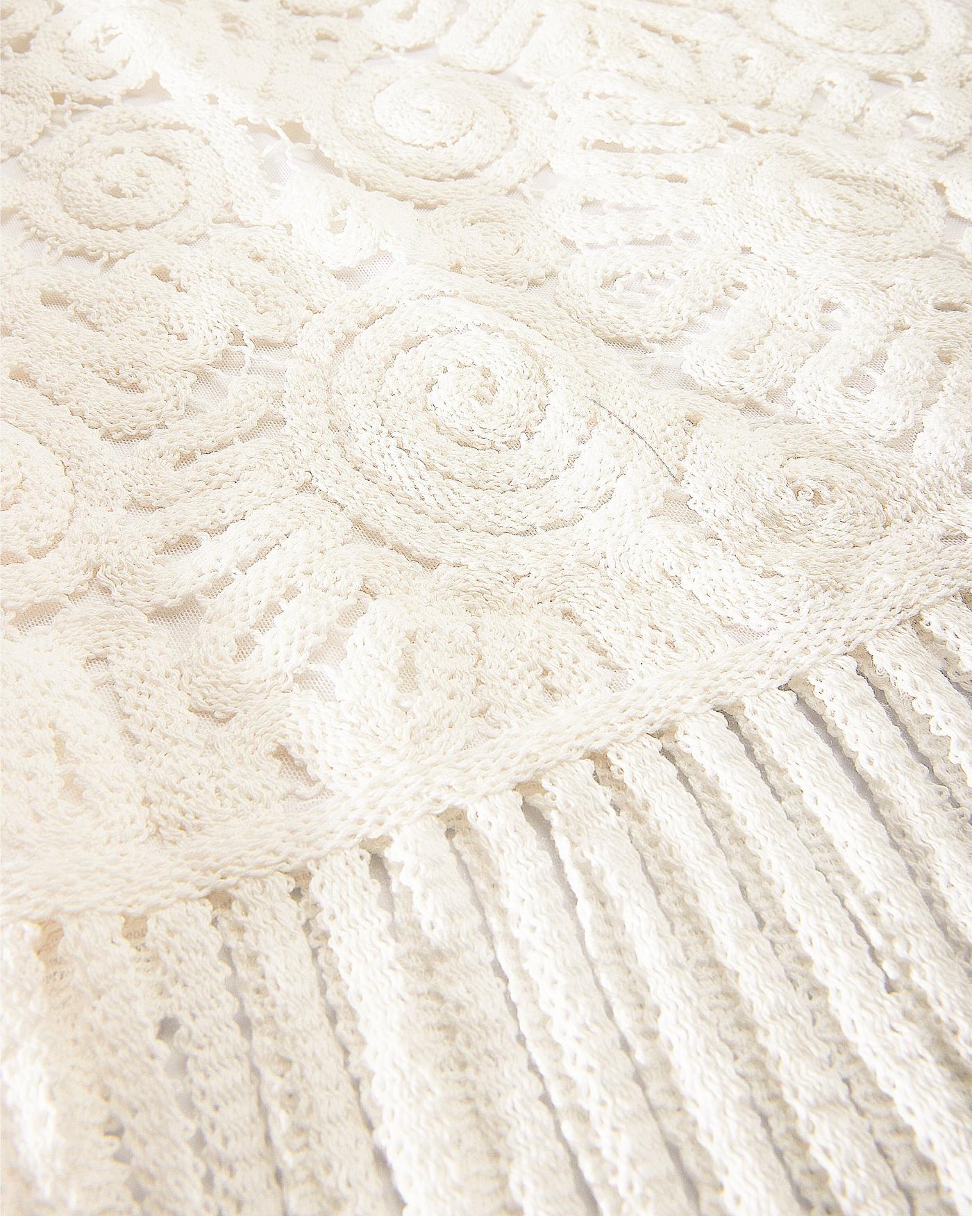 Crochet Fringe Halter Dress White