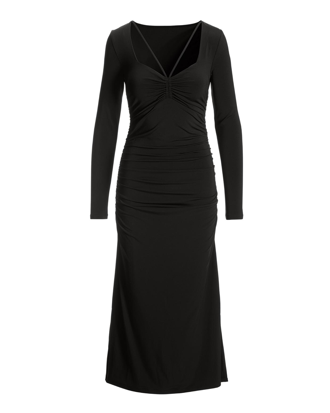chinese dress ladies Chocolate Ribbed Knit Plunge Neck Long Sleeve Midi Dress + Bralette main image 1