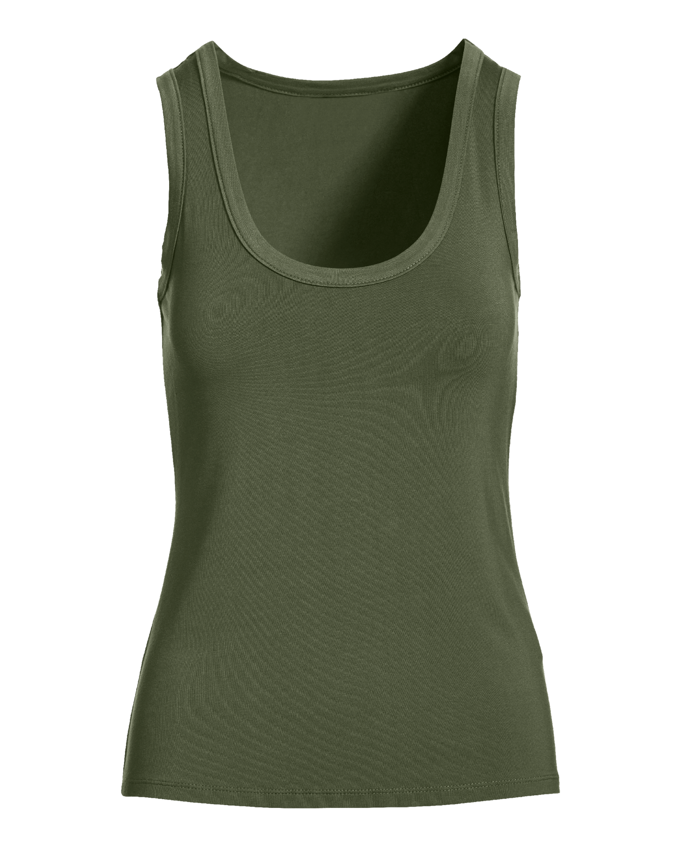 Boston Proper - Moss Green - So Effortless Scoop-Neck Tank Top - 2XS