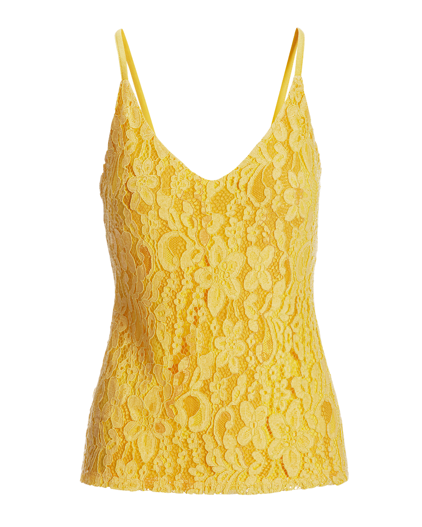 Lace Front V-Neck Cami Top - Lemon Drop | Boston Proper