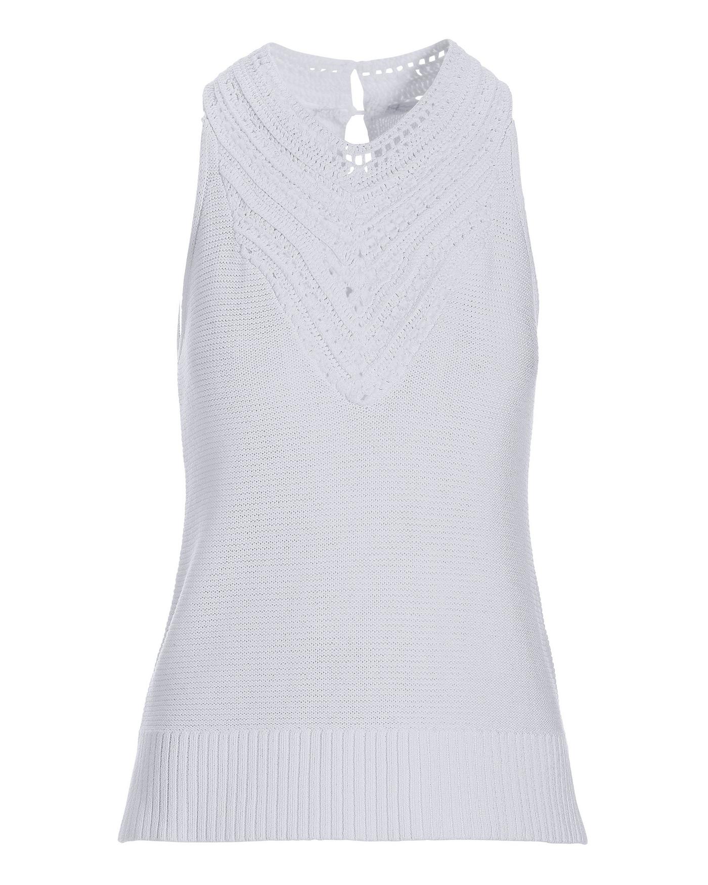 Crochet Trim High-Neck Tank - White | Boston Proper
