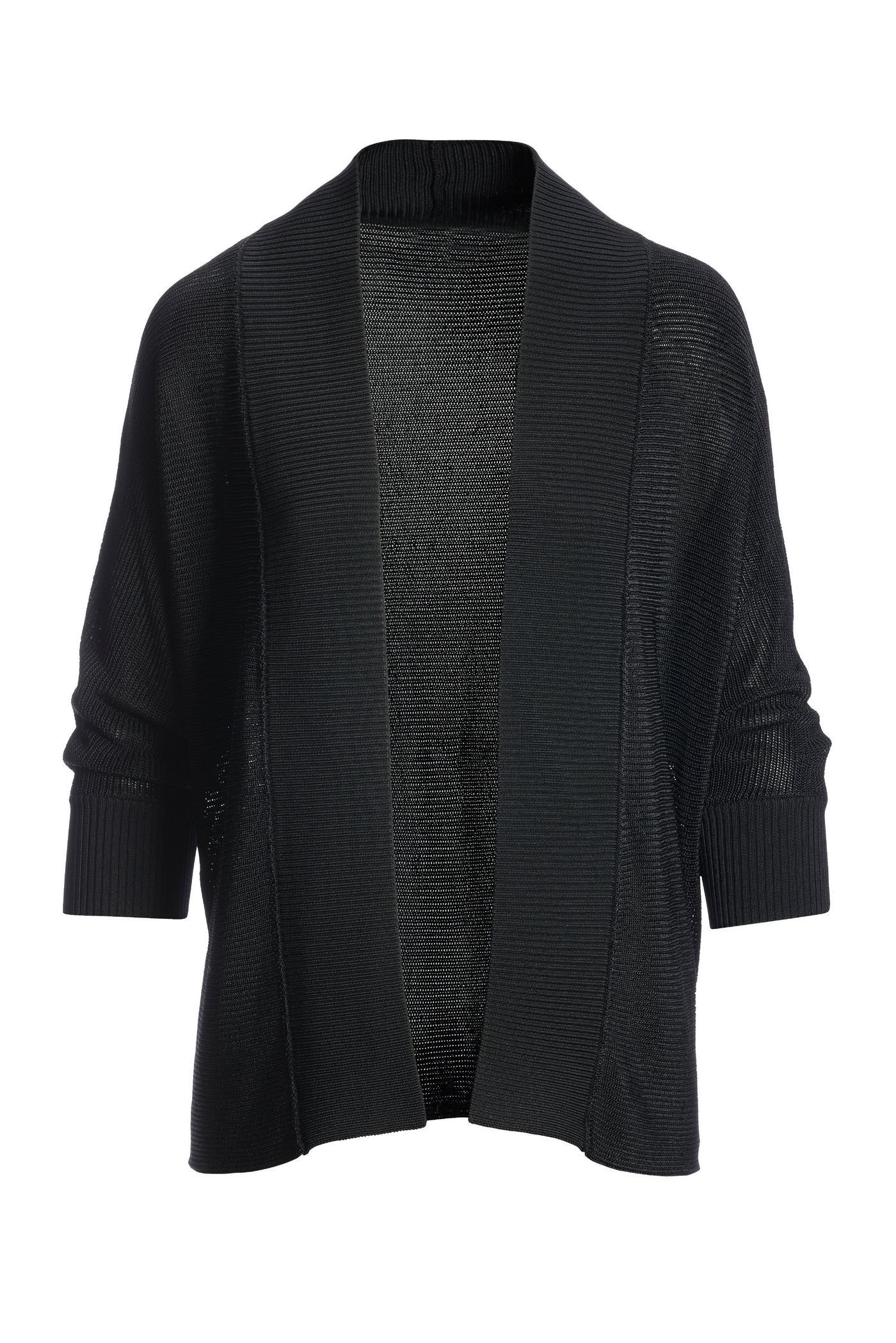 Short Effortless Cardigan Sweater Black Boston Proper